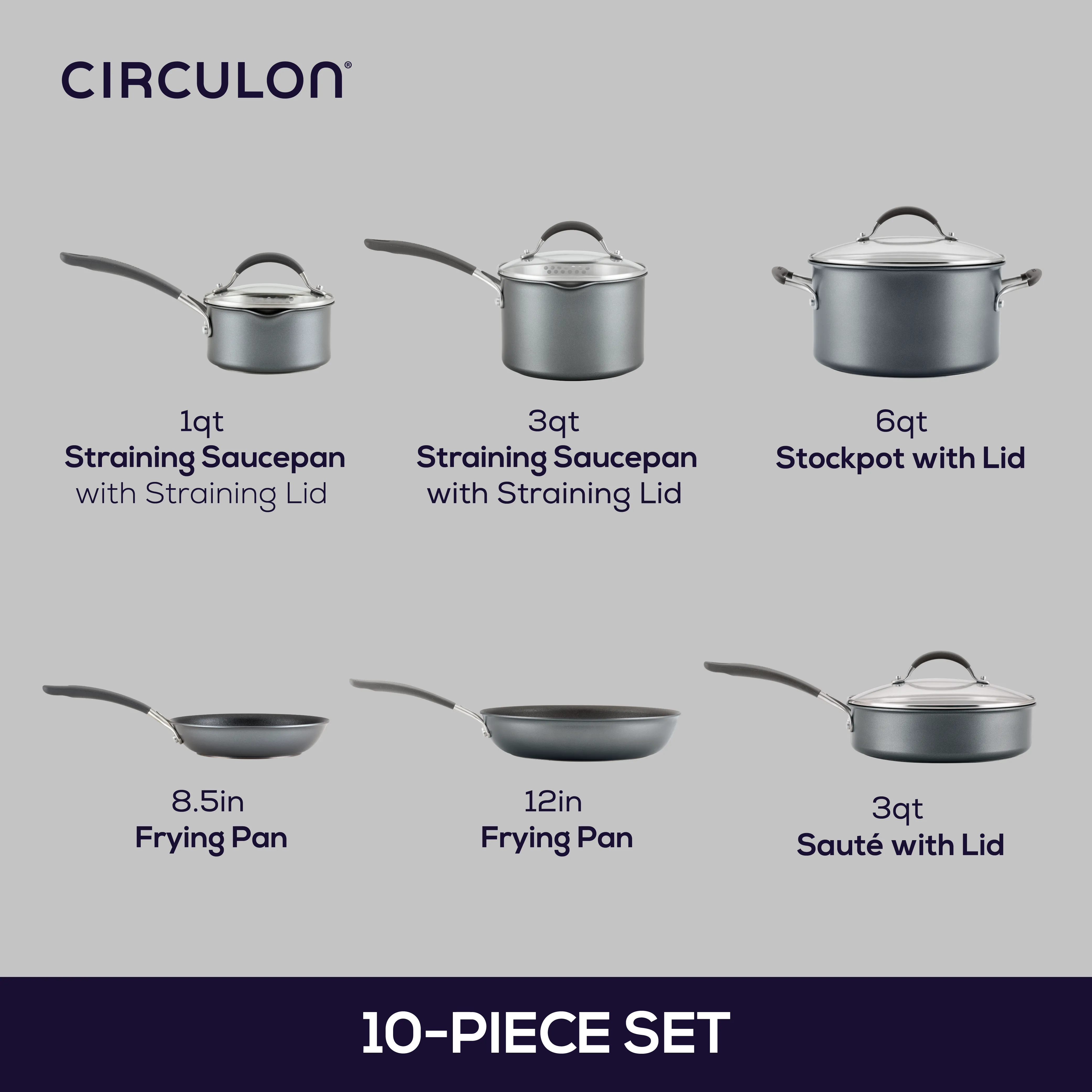 10-Piece ScratchDefense™ Nonstick Cookware Set