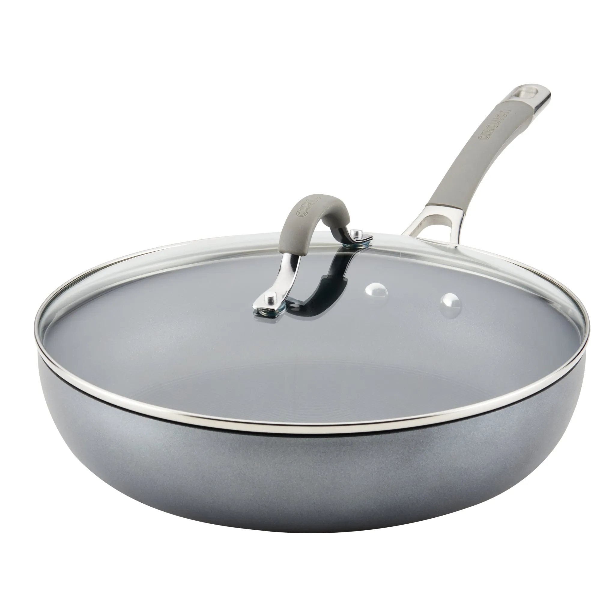 12-Inch Hard-Anodized Nonstick Deep Frying Pan with Lid