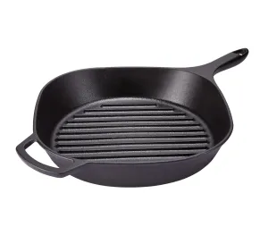 12" Pre-Seasoned Cast Iron Grill Pan
