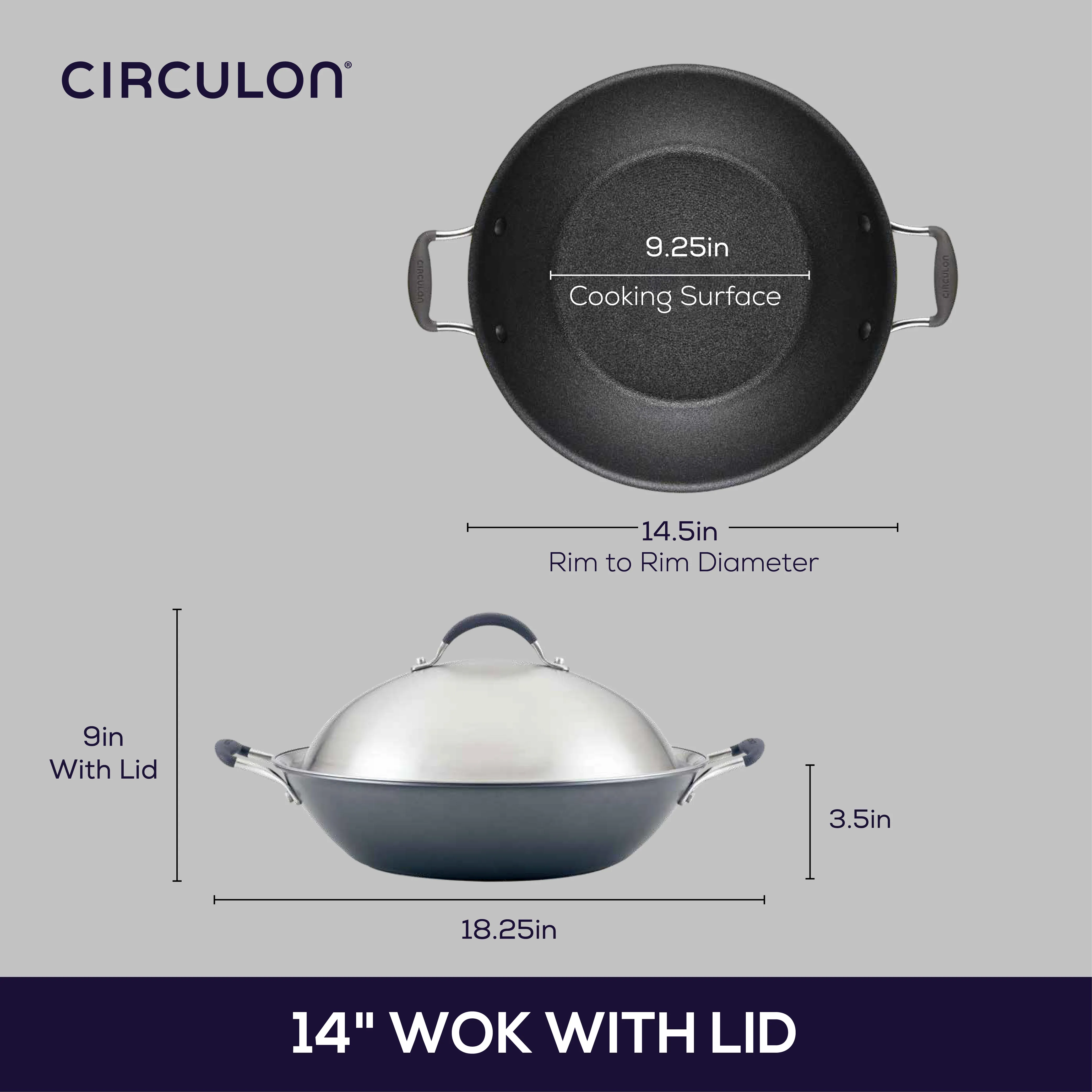 14-Inch A1 ScratchDefense™ Nonstick Wok with Lid