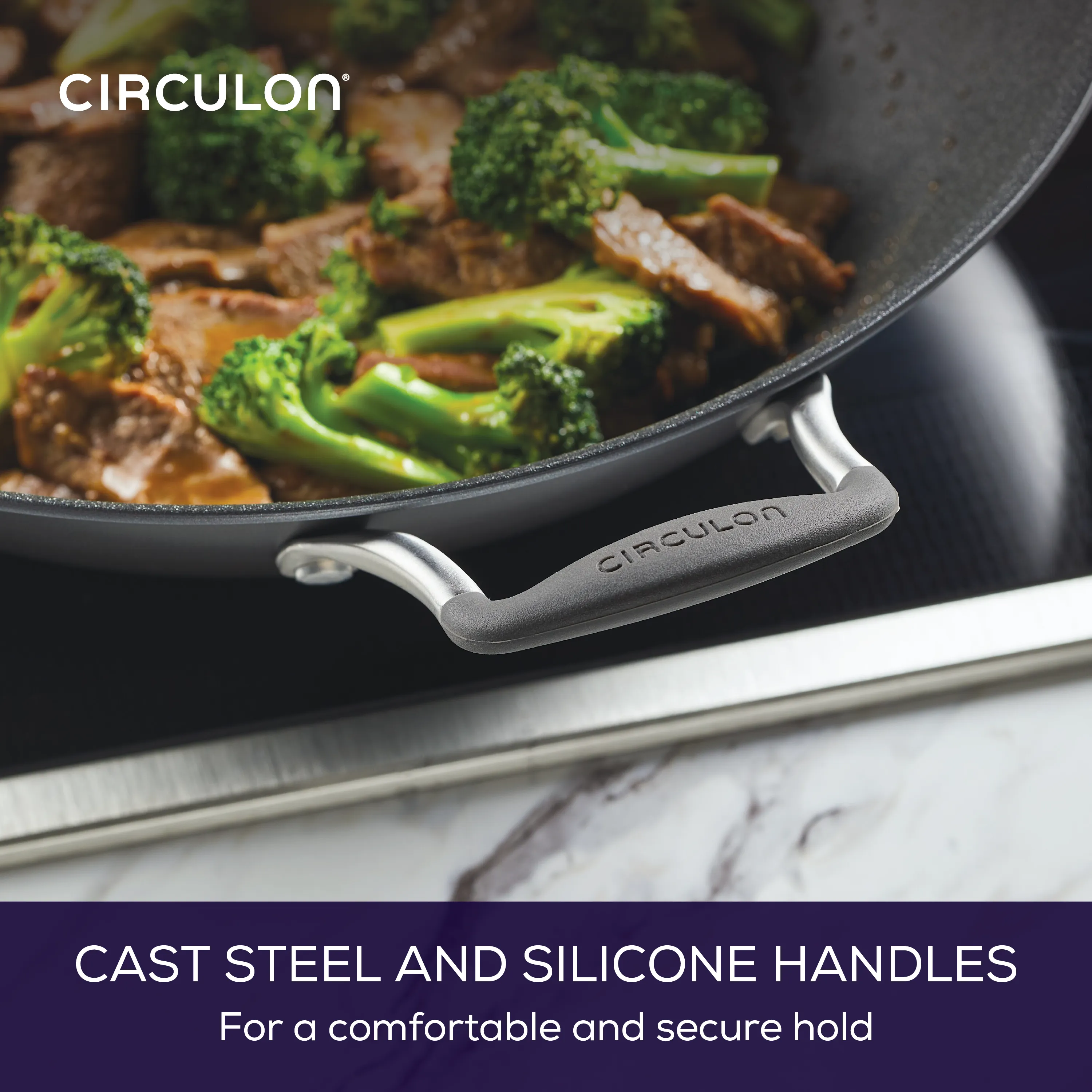 14-Inch A1 ScratchDefense™ Nonstick Wok with Lid
