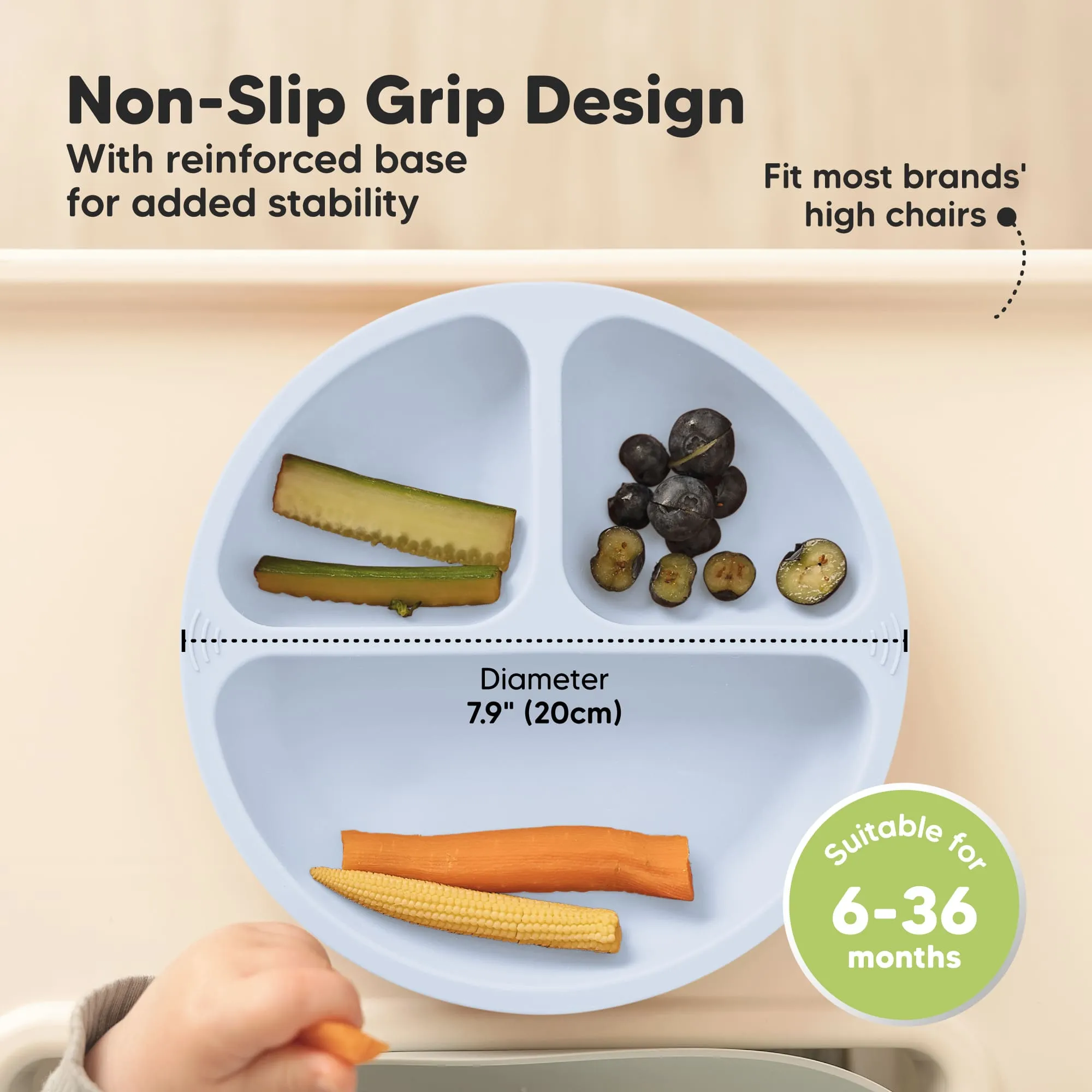 3-Pack Prep Silicone Suction Plates (Popsicle)