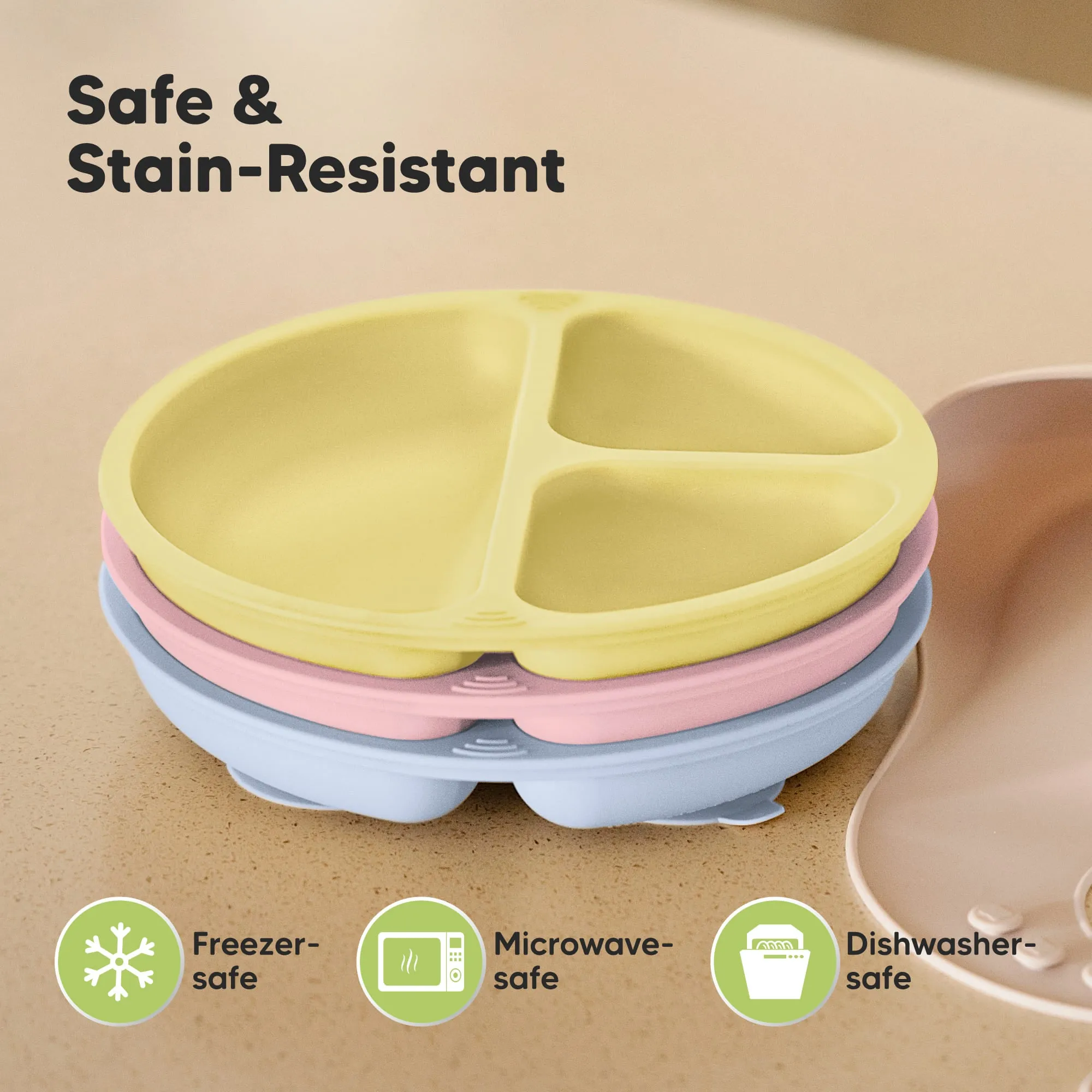 3-Pack Prep Silicone Suction Plates (Popsicle)
