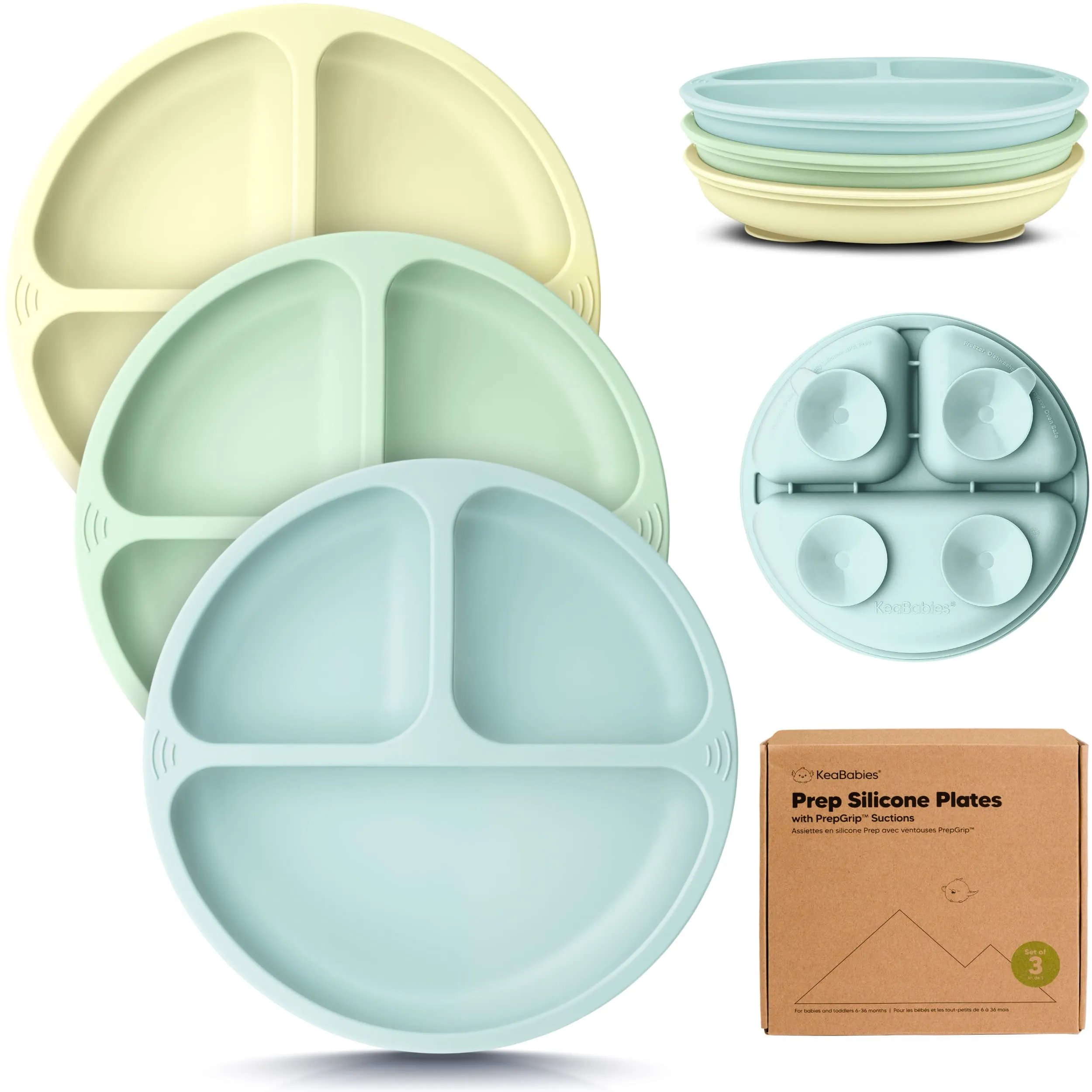3-Pack Prep Silicone Suction Plates