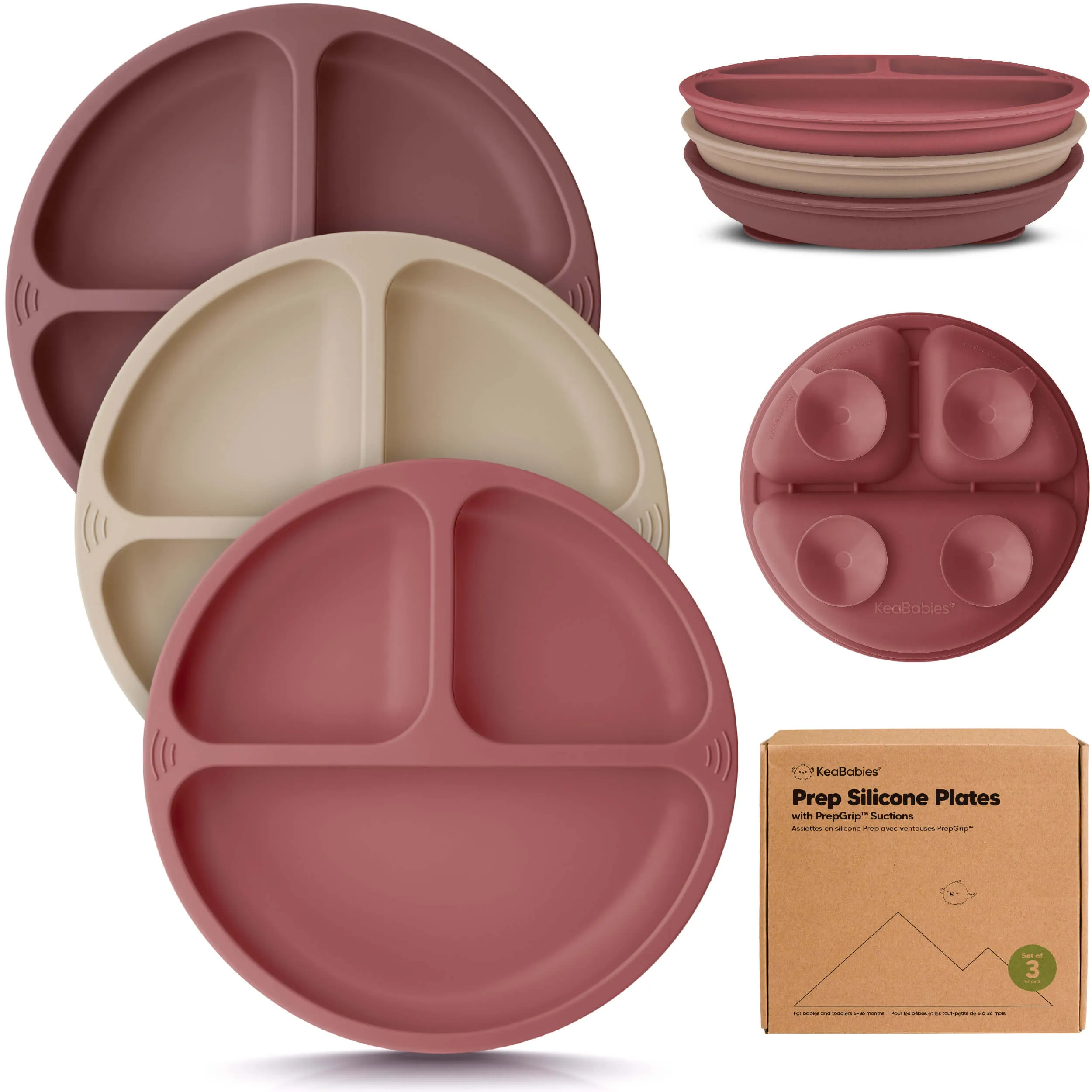 3-Pack Prep Silicone Suction Plates
