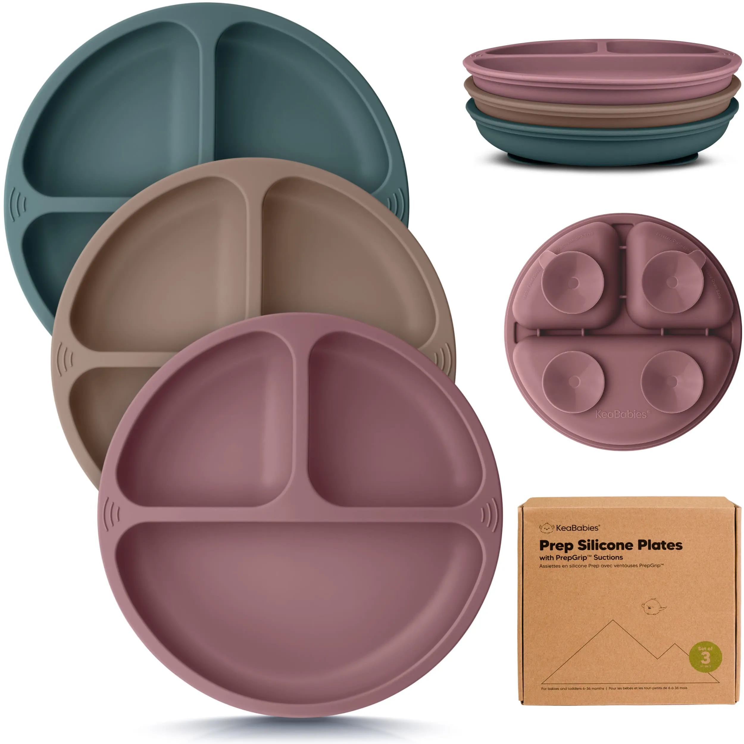 3-Pack Prep Silicone Suction Plates
