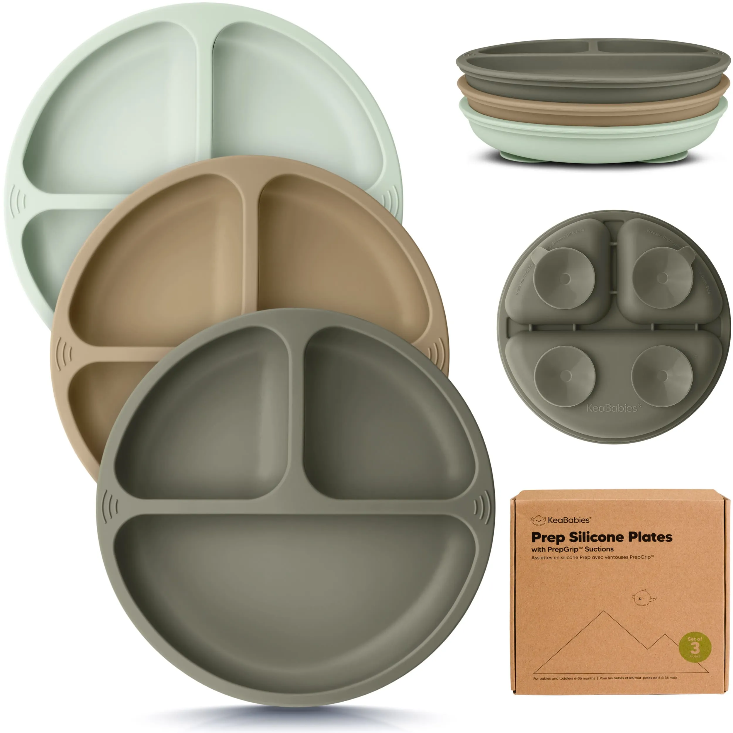 3-Pack Prep Silicone Suction Plates
