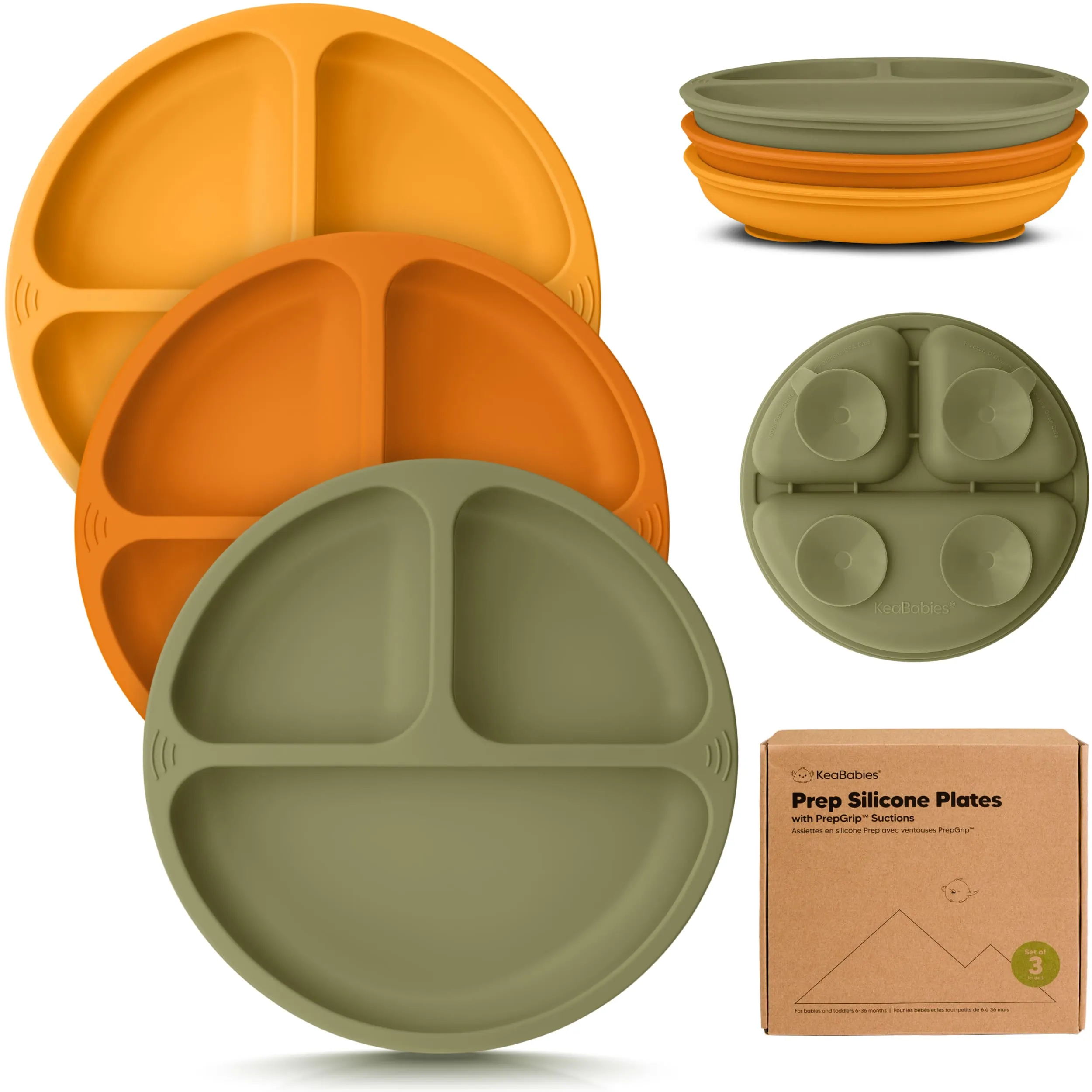 3-Pack Prep Silicone Suction Plates