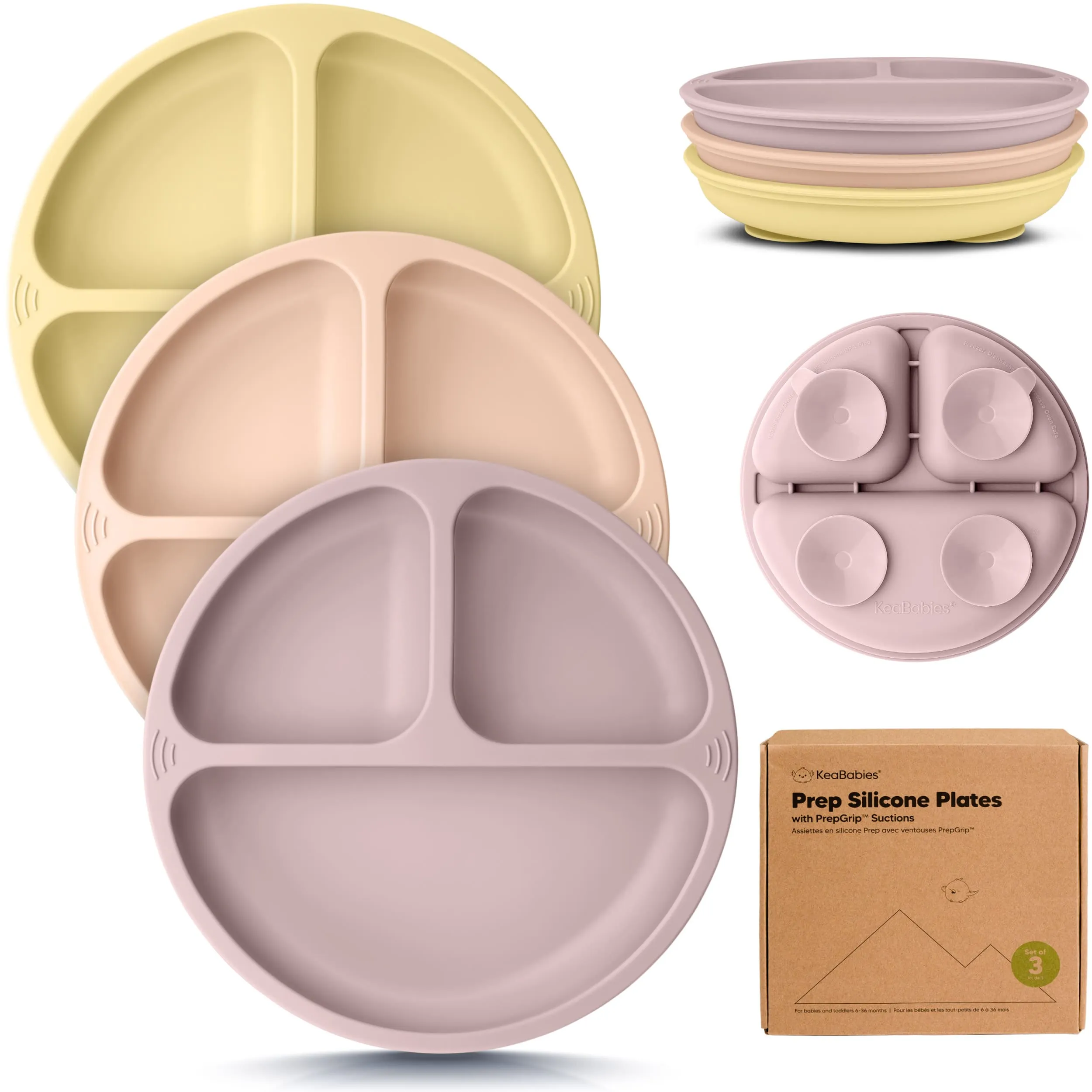 3-Pack Prep Silicone Suction Plates