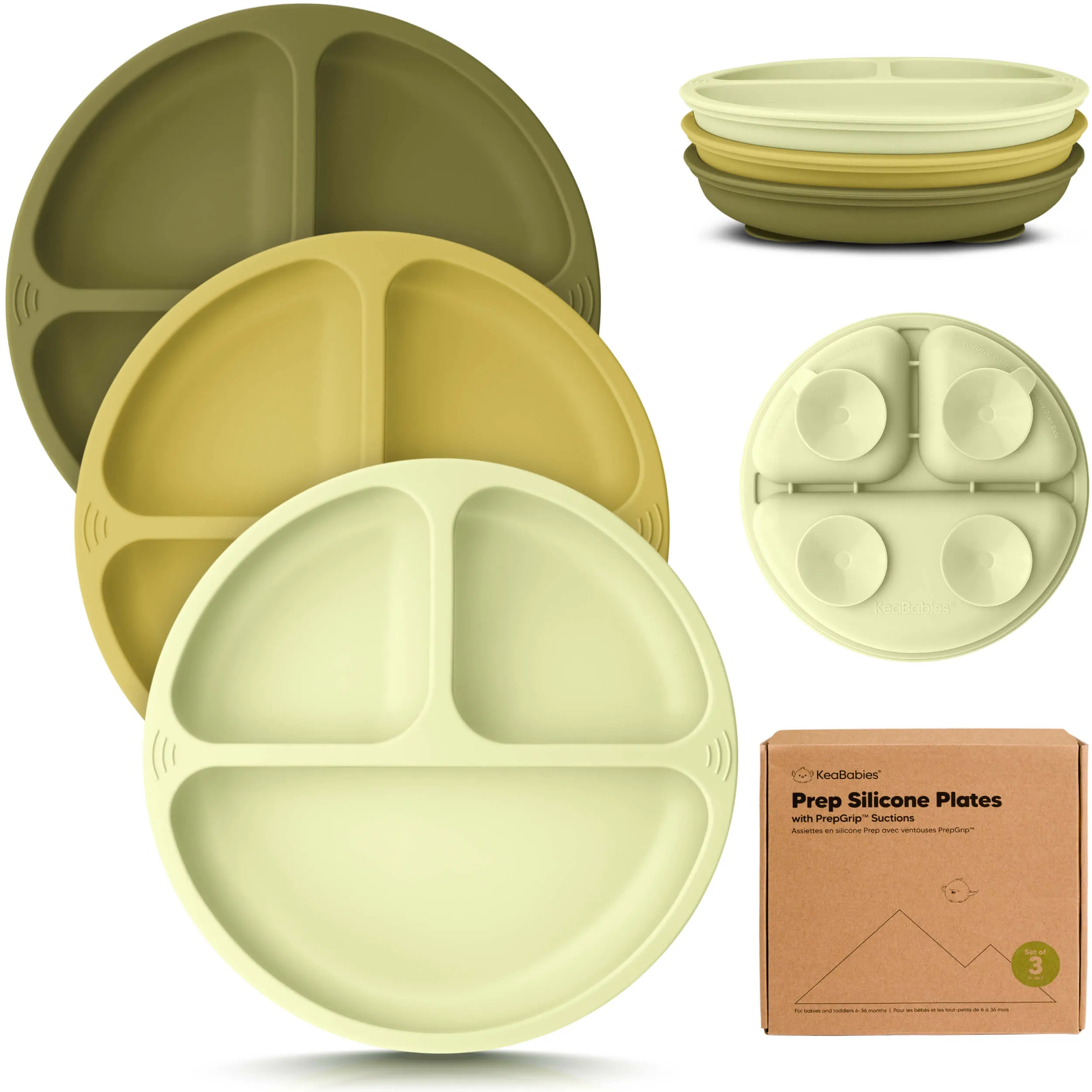 3-Pack Prep Silicone Suction Plates