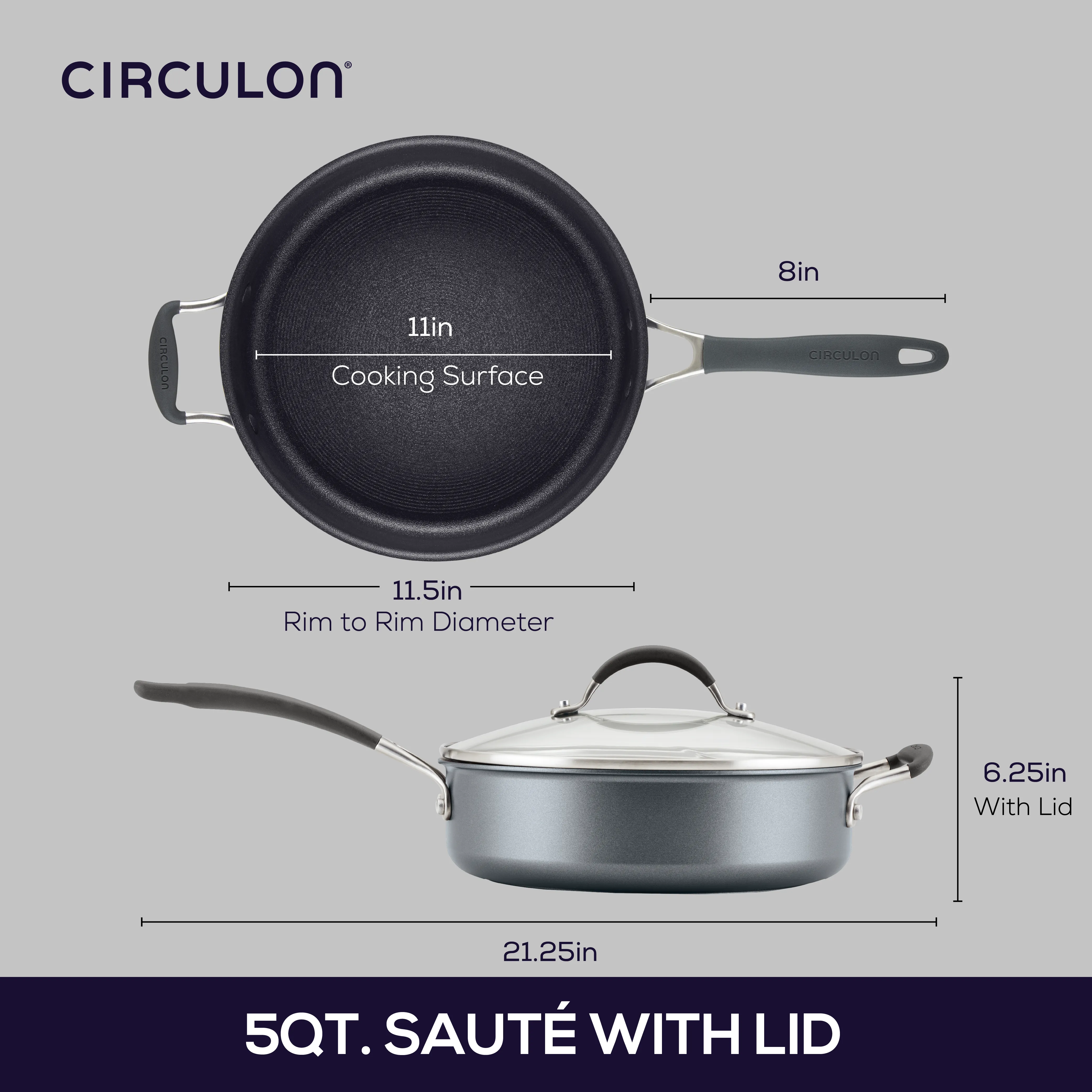 5-Quart A1 ScratchDefense™ Nonstick Saute Pan with Lid