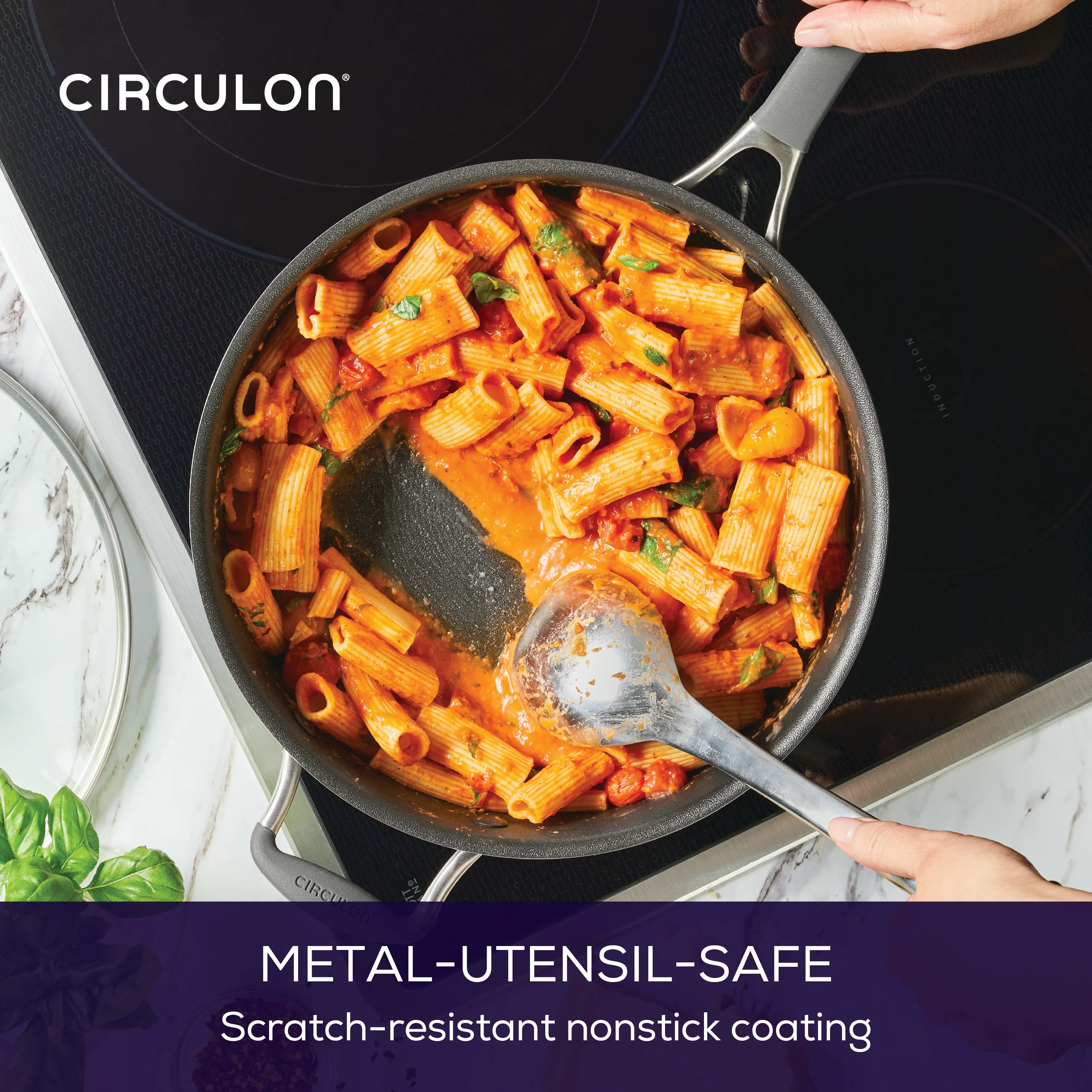 5-Quart A1 ScratchDefense™ Nonstick Saute Pan with Lid