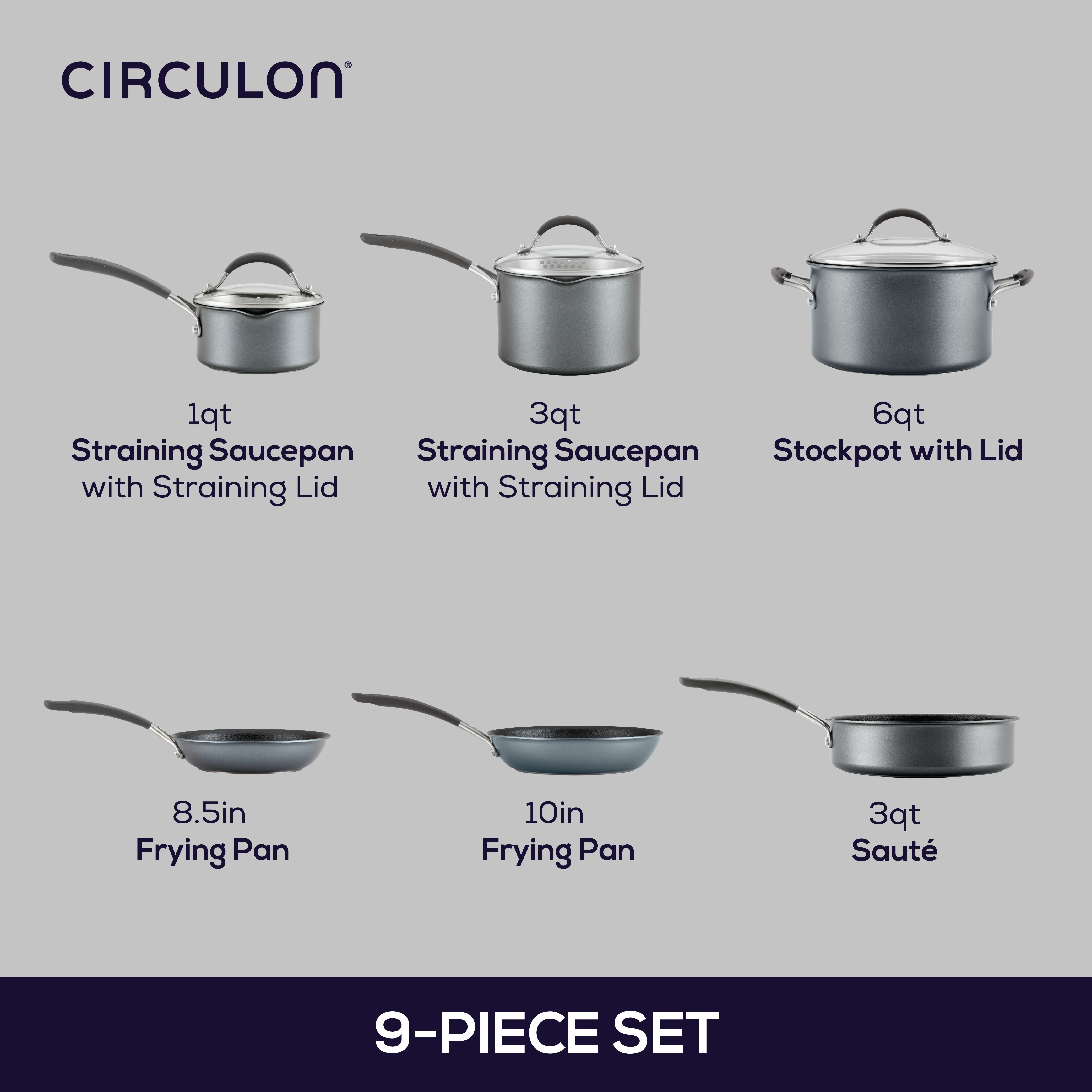 9-Piece A1 ScratchDefense™ Nonstick Cookware Set