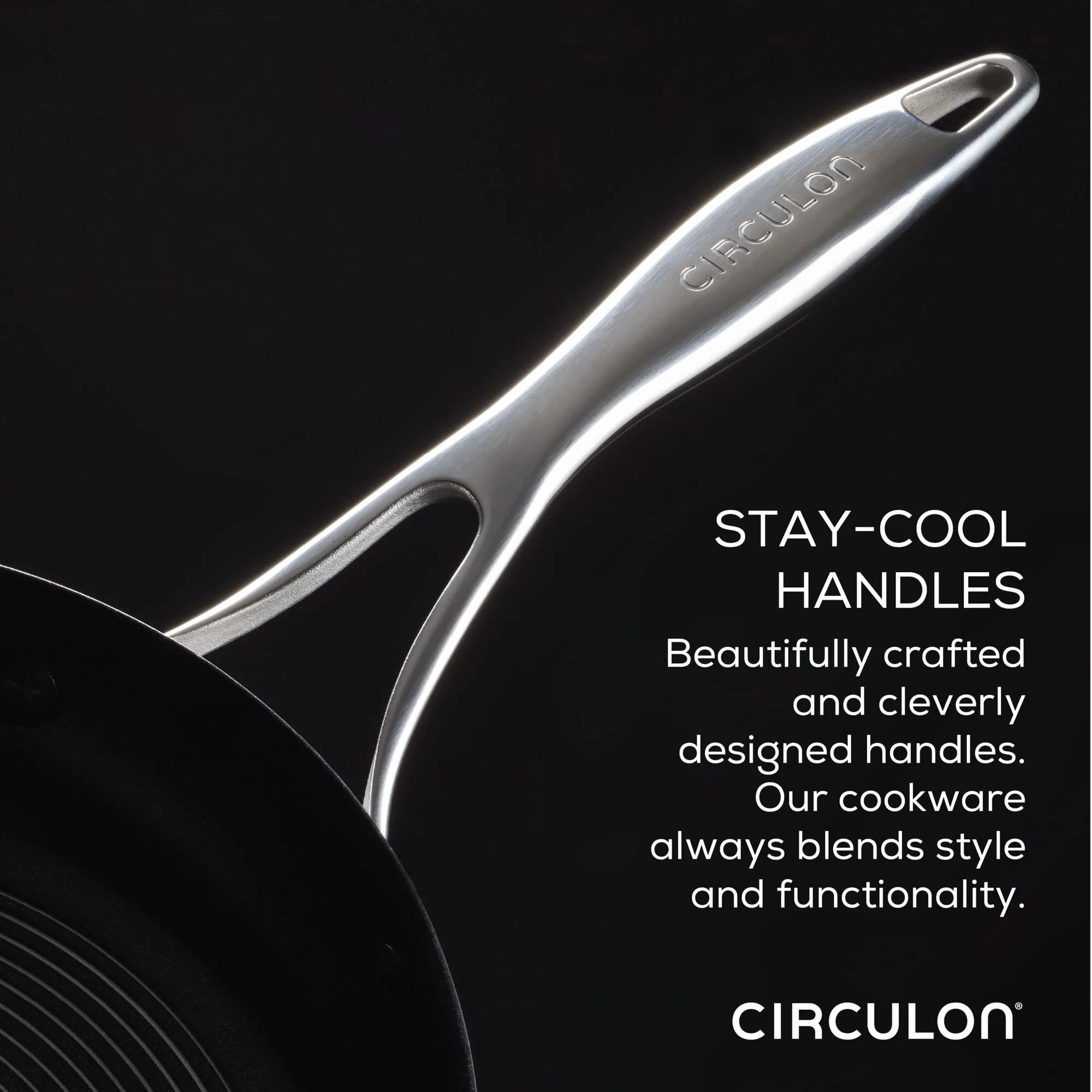 9.5" Hybrid Stainless Steel Frying Pan w/ Stainless-Steel Spatula