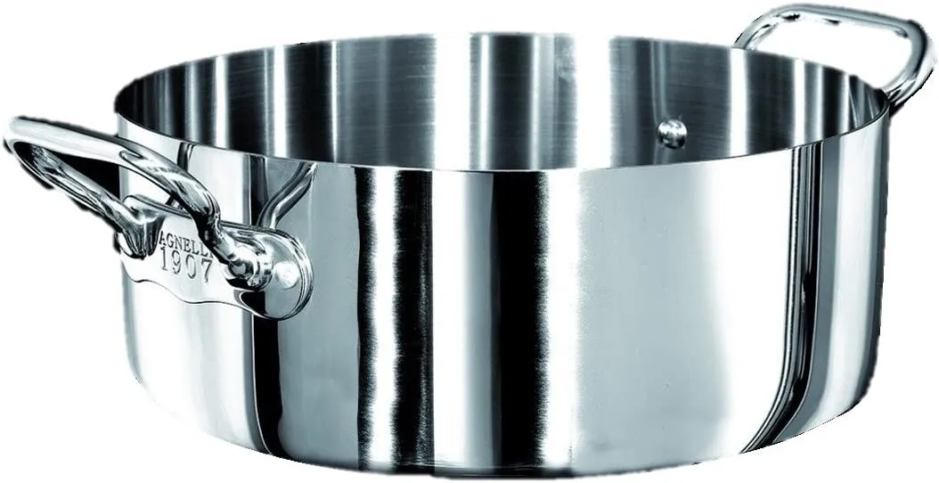 Agnelli 1907 Series 3-Ply Stainless Steel Casserole With Two Stainless Steel Handles, 16-Quart
