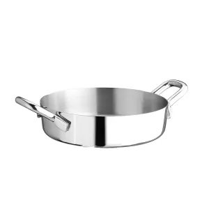 Agnelli 1932 Series 3-Ply Stainless Steel Mini Omelette Pan With Two Stainless Steel Handles, 14.4-Oz