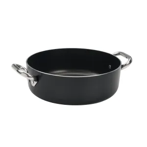 Agnelli Al-Black Aluminum 3mm Nonstick Casserole With Two Stainless Steel Handles, 18.6-Quart