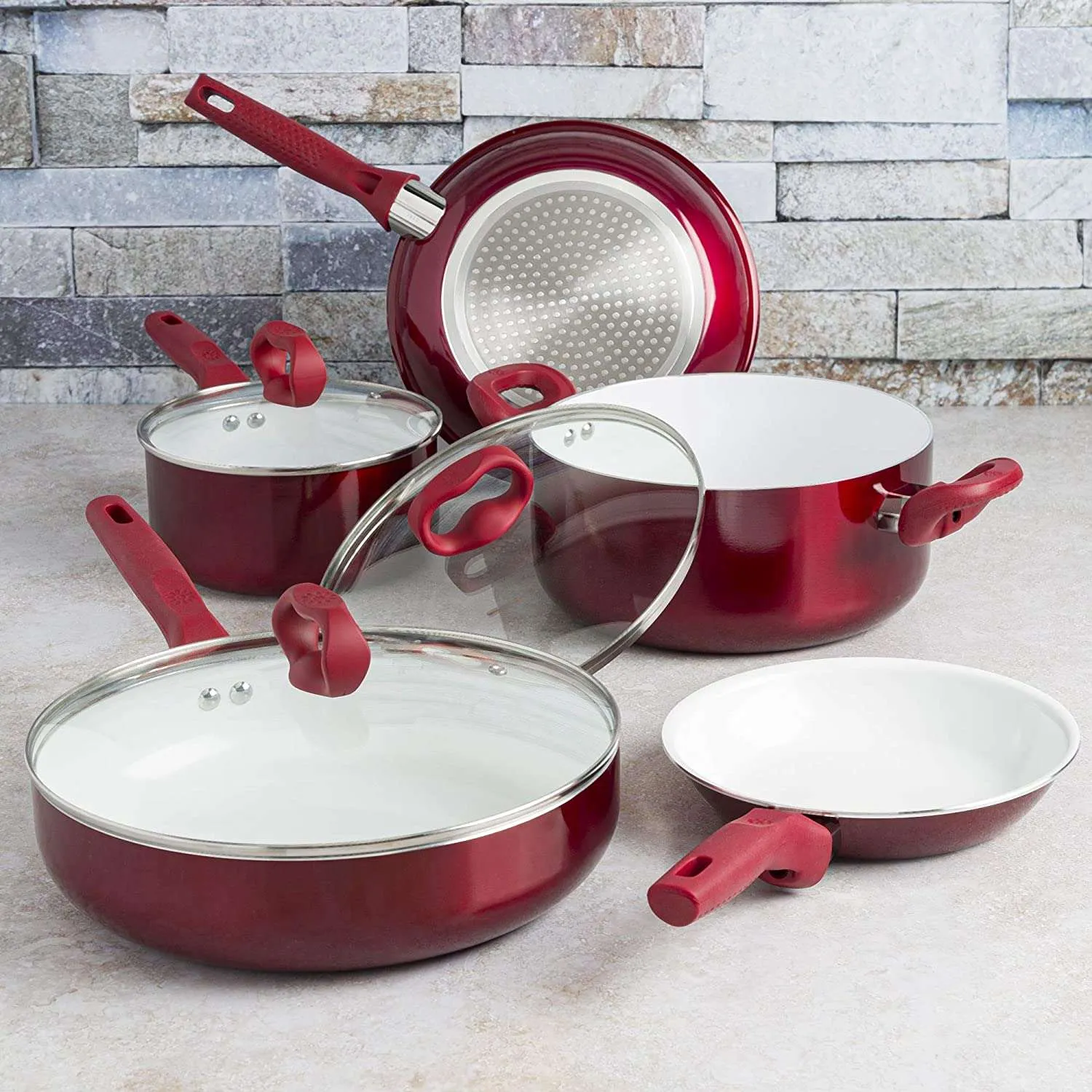Bliss Non-Stick Ceramic Cookware Set, 8 Piece - Ecolution