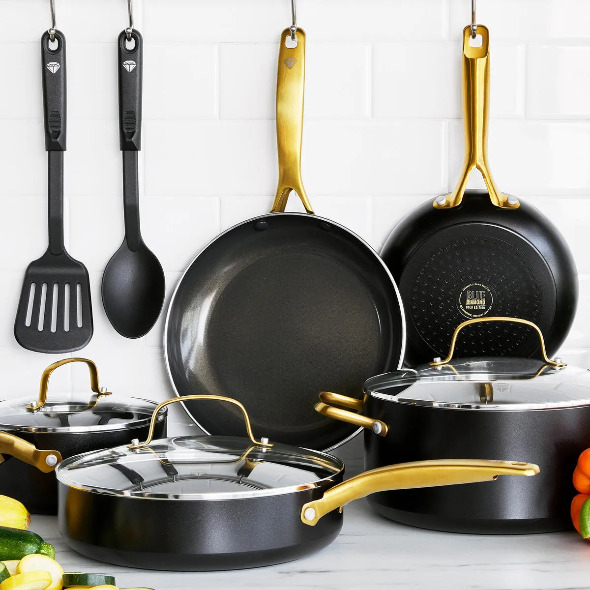 Blue Diamond Gold 10-Piece Cookware Set