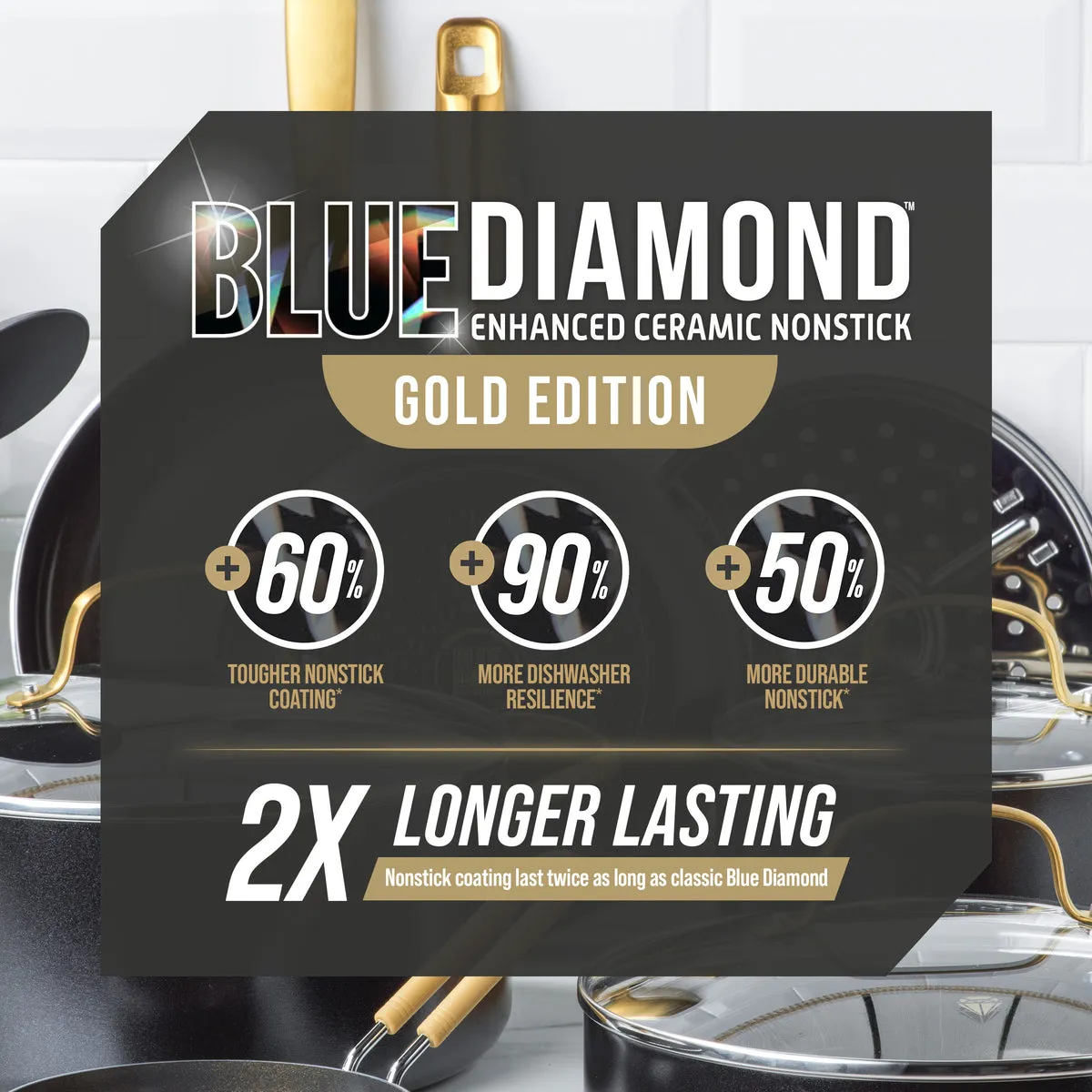 Blue Diamond Gold 10-Piece Cookware Set