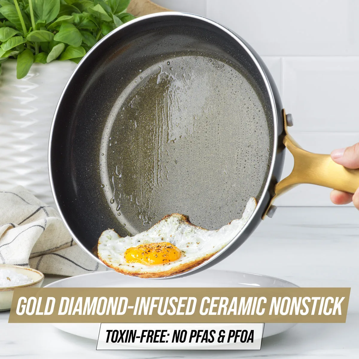 Blue Diamond Gold 10-Piece Cookware Set