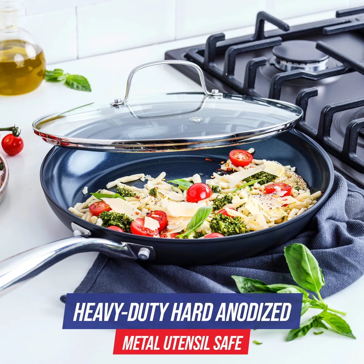 Blue Diamond Hard Anodized Pro 11" Frypan with Lid