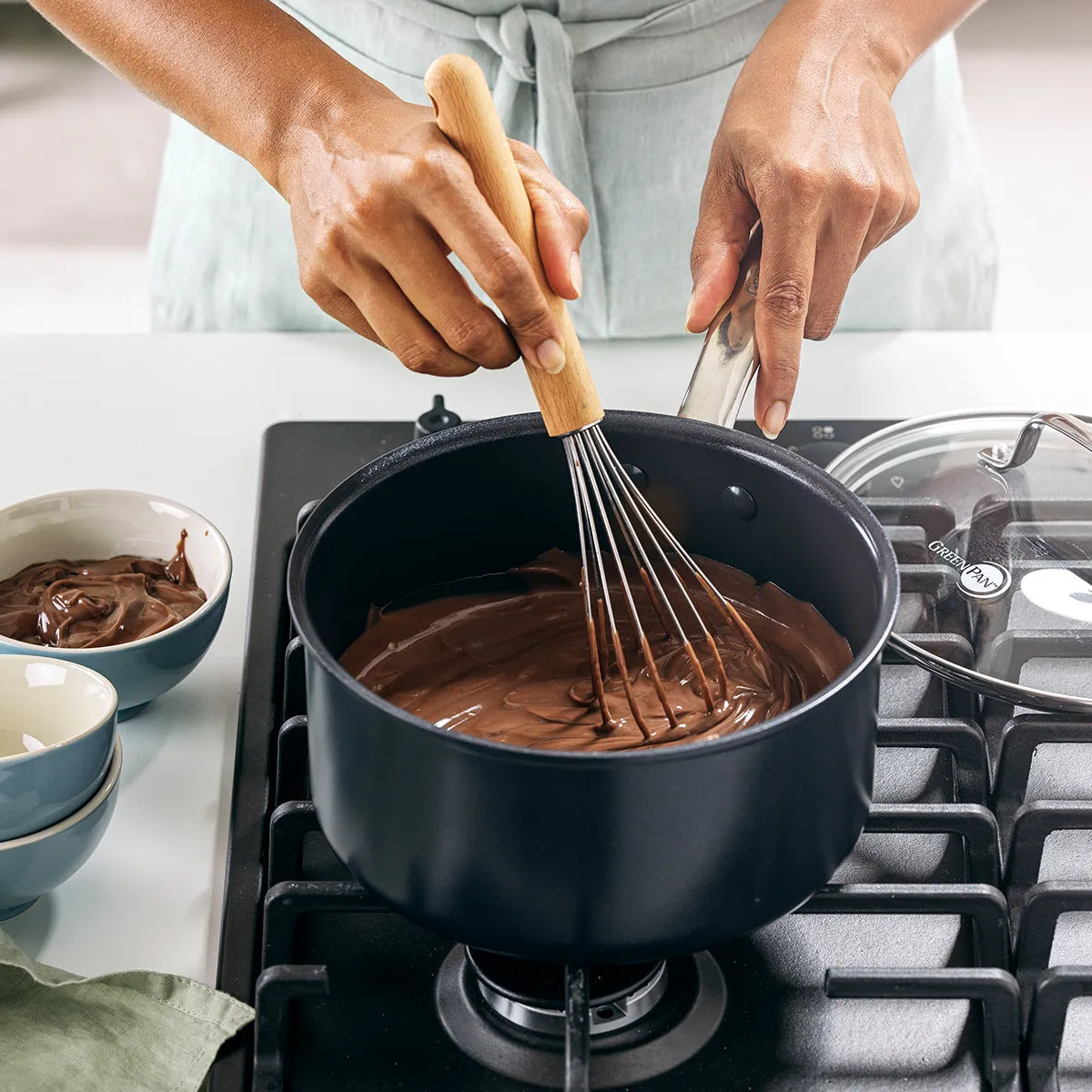 Chatham Black Ceramic Nonstick 3-Quart Saucepan with Lid