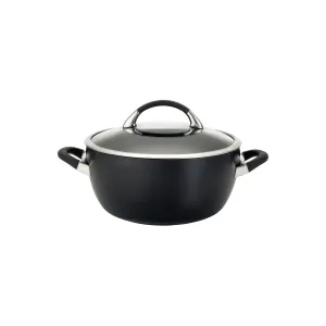 Circulon 87382 Symmetry Hard-Anodized Nonstick Casserole Pan with Lid, 5.5-Quart, Black