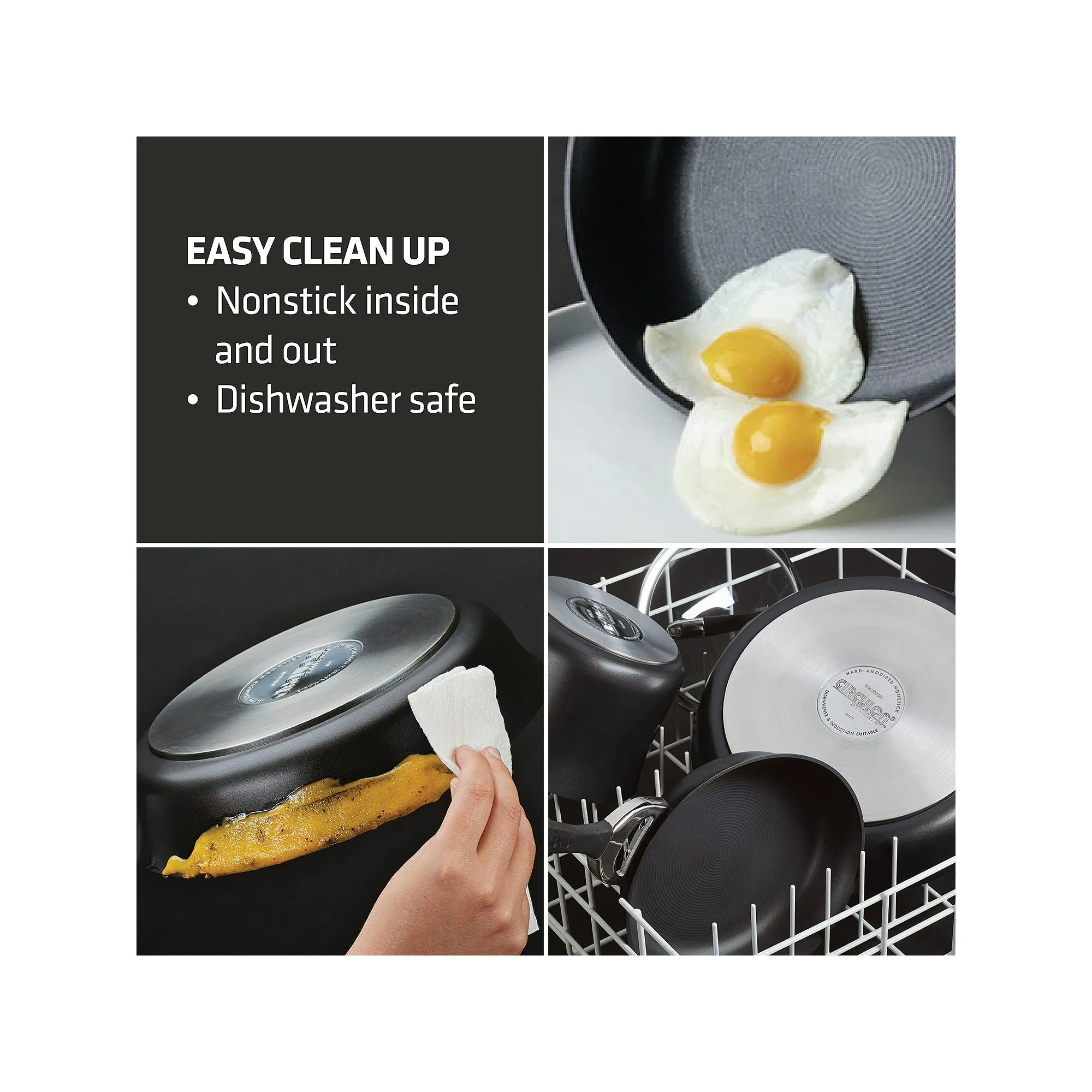 Circulon 87382 Symmetry Hard-Anodized Nonstick Casserole Pan with Lid, 5.5-Quart, Black