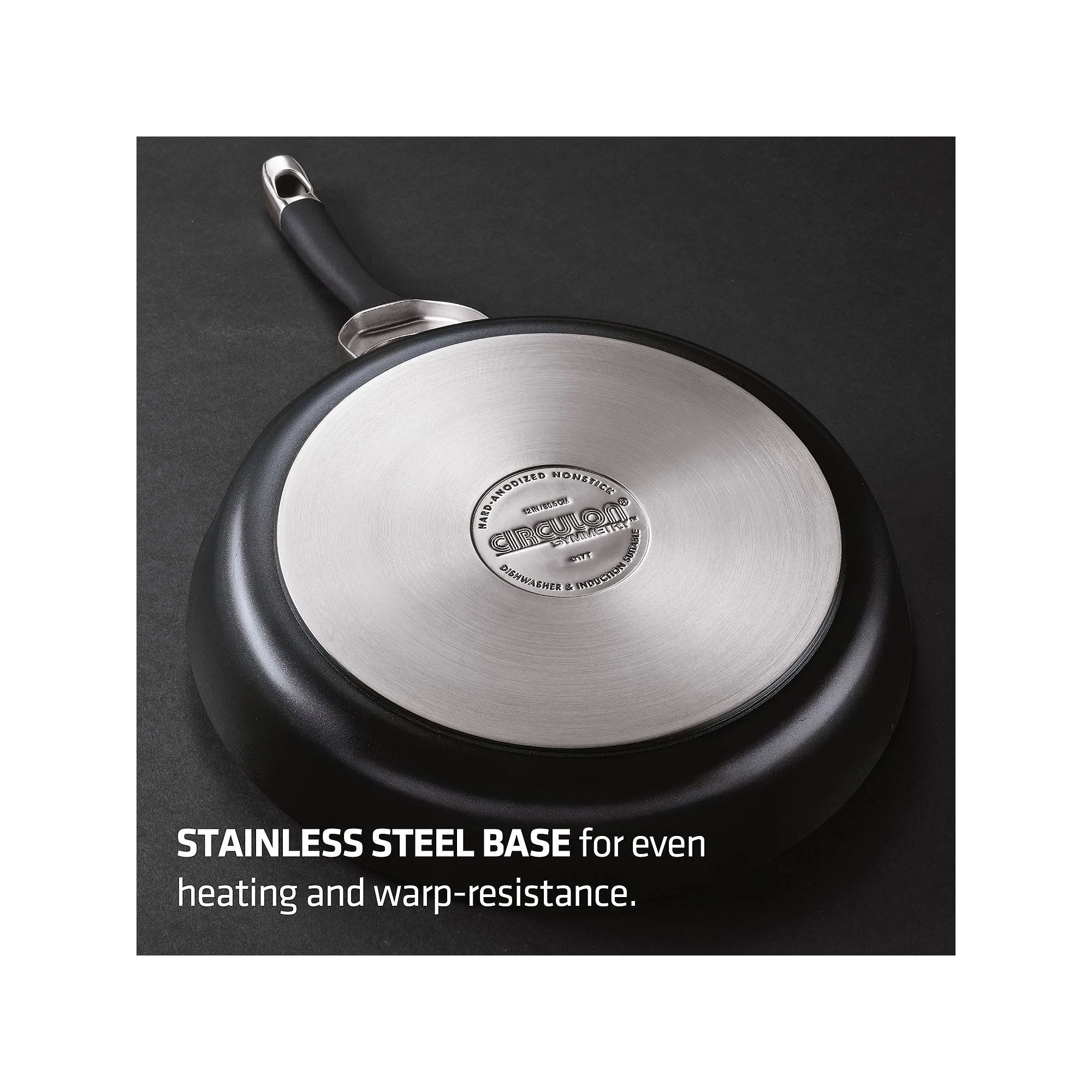 Circulon 87382 Symmetry Hard-Anodized Nonstick Casserole Pan with Lid, 5.5-Quart, Black