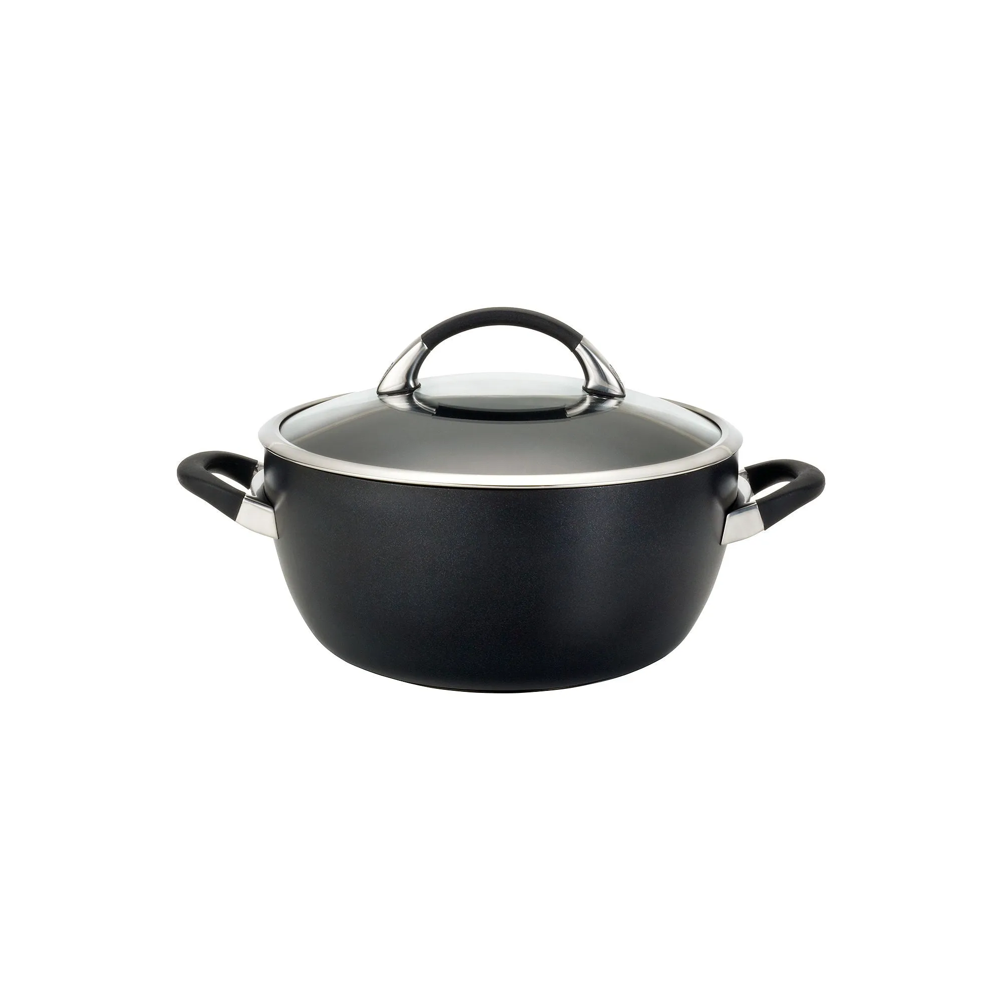 Circulon 87382 Symmetry Hard-Anodized Nonstick Casserole Pan with Lid, 5.5-Quart, Black