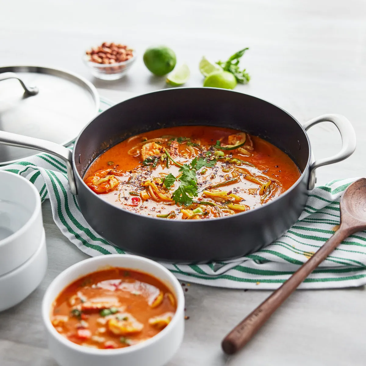 Craft Noire Ceramic Nonstick 4.5-Quart Sauté Pan with Lid and Helper Handle