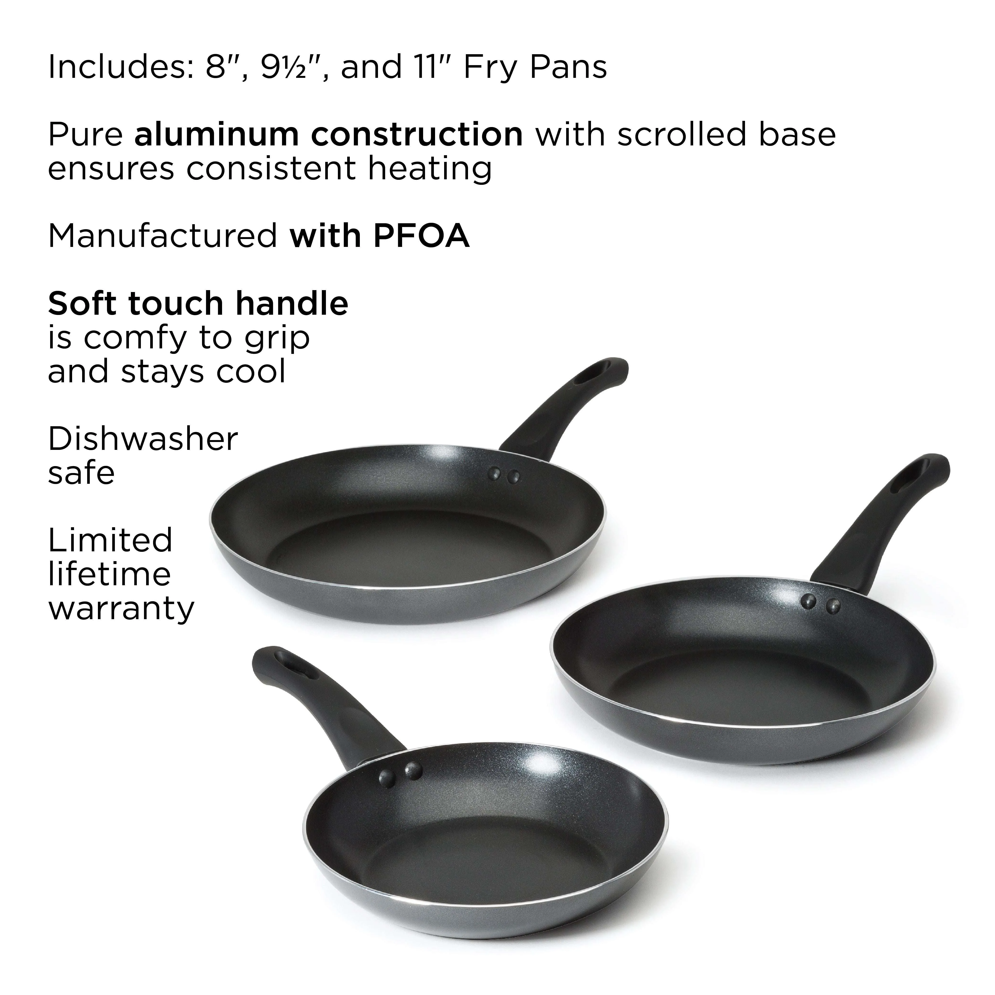 Elements 3 Piece Fry Pan Set - Gray - Ecolution