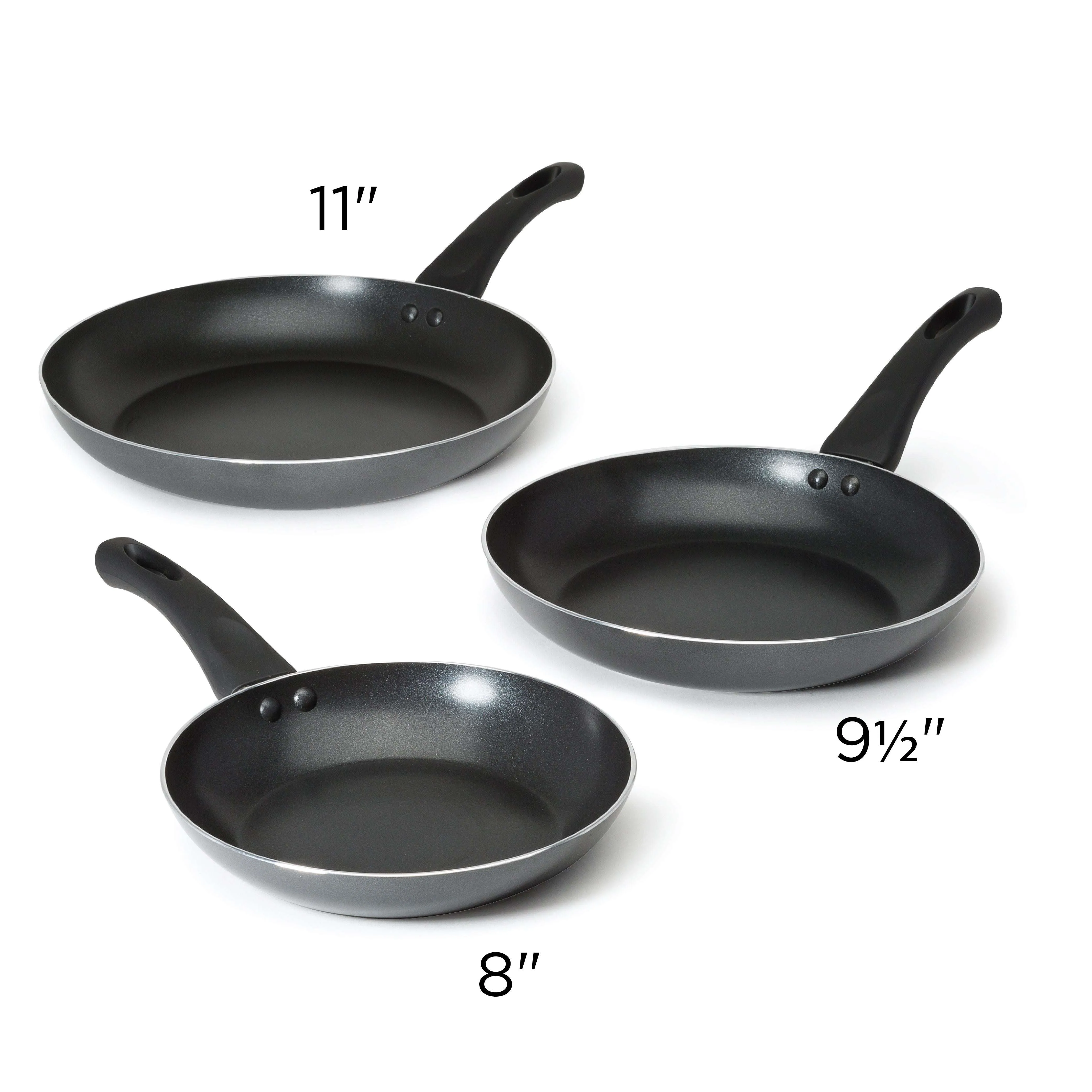 Elements 3 Piece Fry Pan Set - Gray - Ecolution