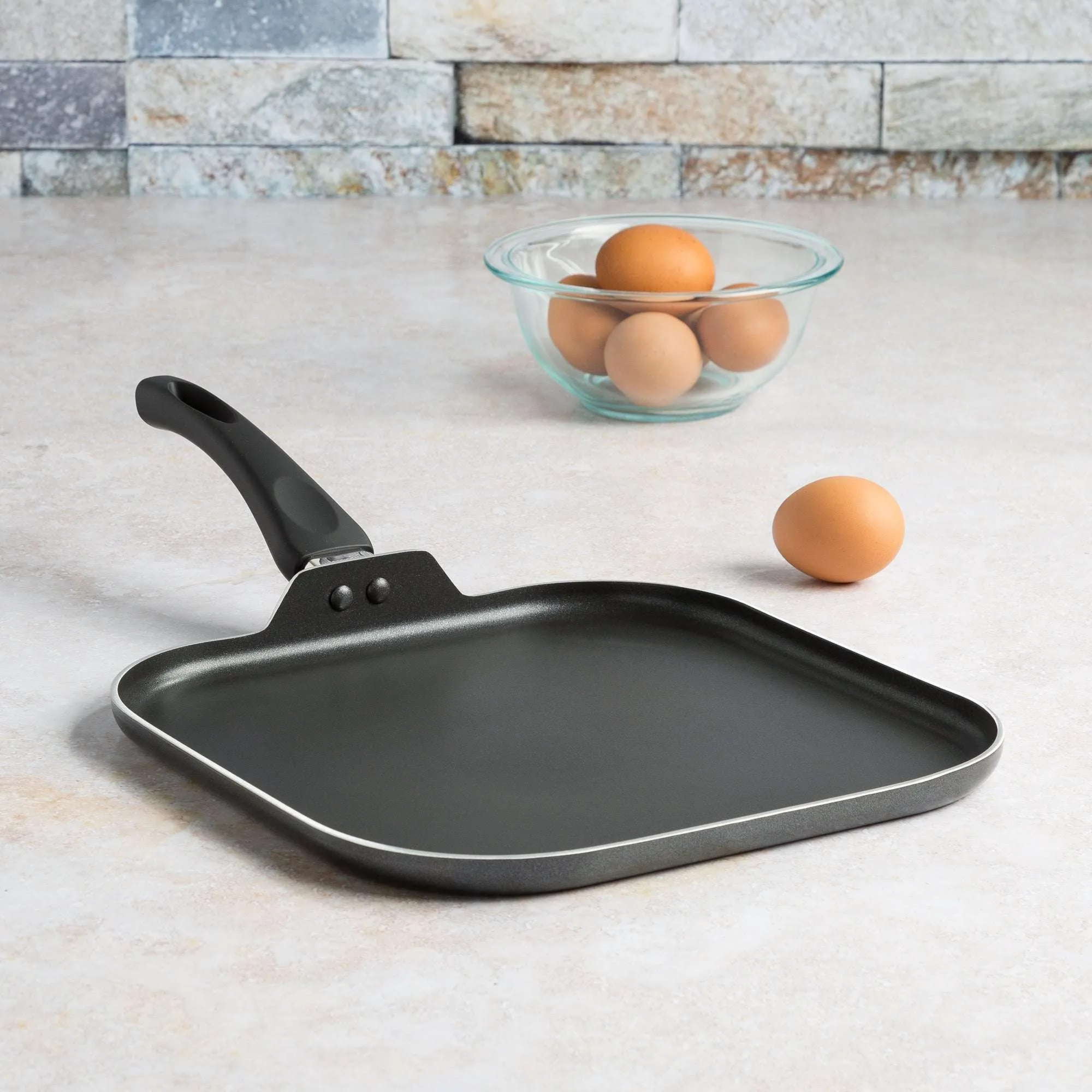 Elements Non-Stick Griddle, 11 Inch, Gray - Ecolution