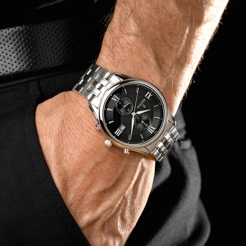 Festina Timeless Chronograph Stainless Steel Chronograph Mens Watch I Model F6854/8 Quartz Movement