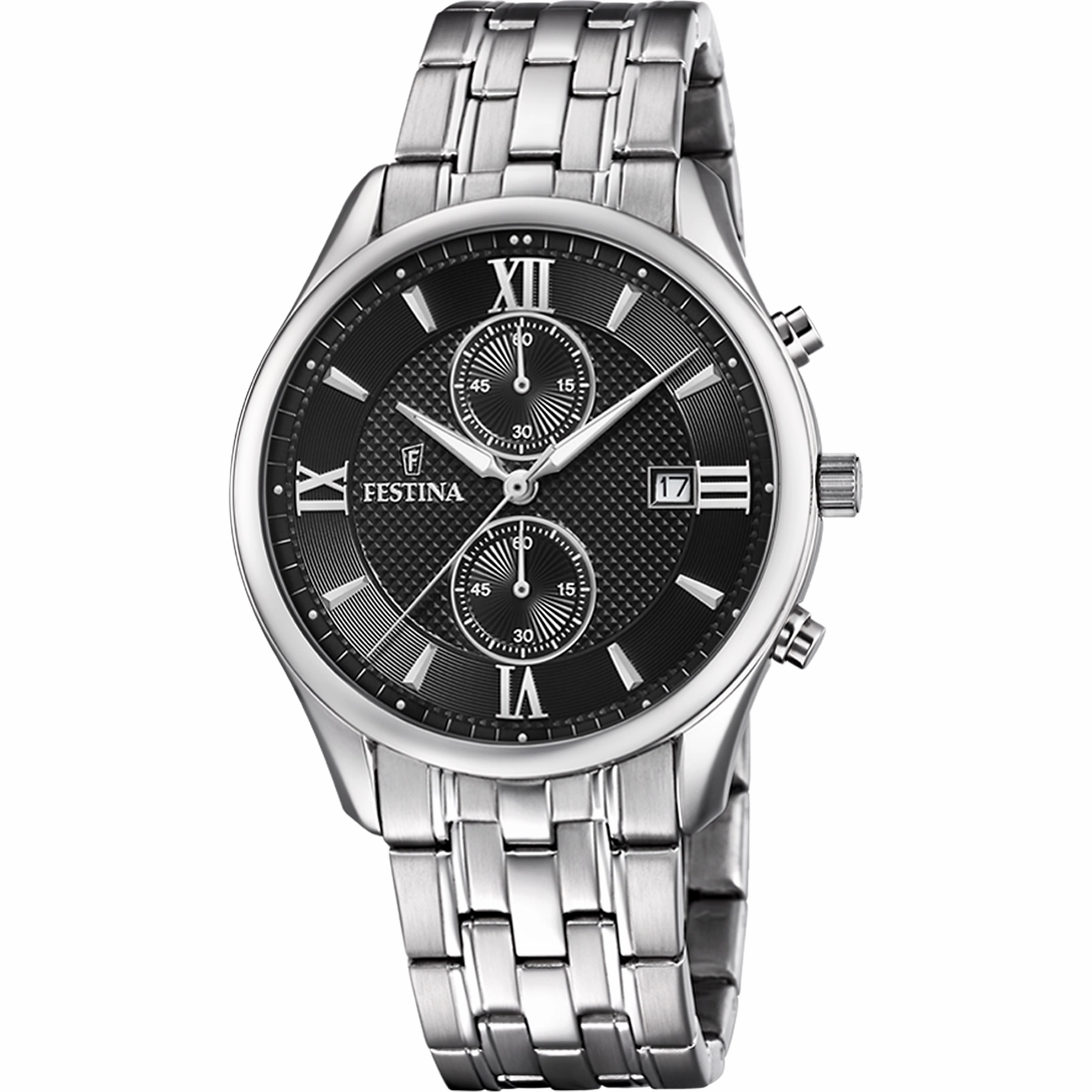 Festina Timeless Chronograph Stainless Steel Chronograph Mens Watch I Model F6854/8 Quartz Movement