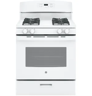 GE White Freestanding Gas Range (5.0 Cu. Ft.) - JCGBS60DEKWW