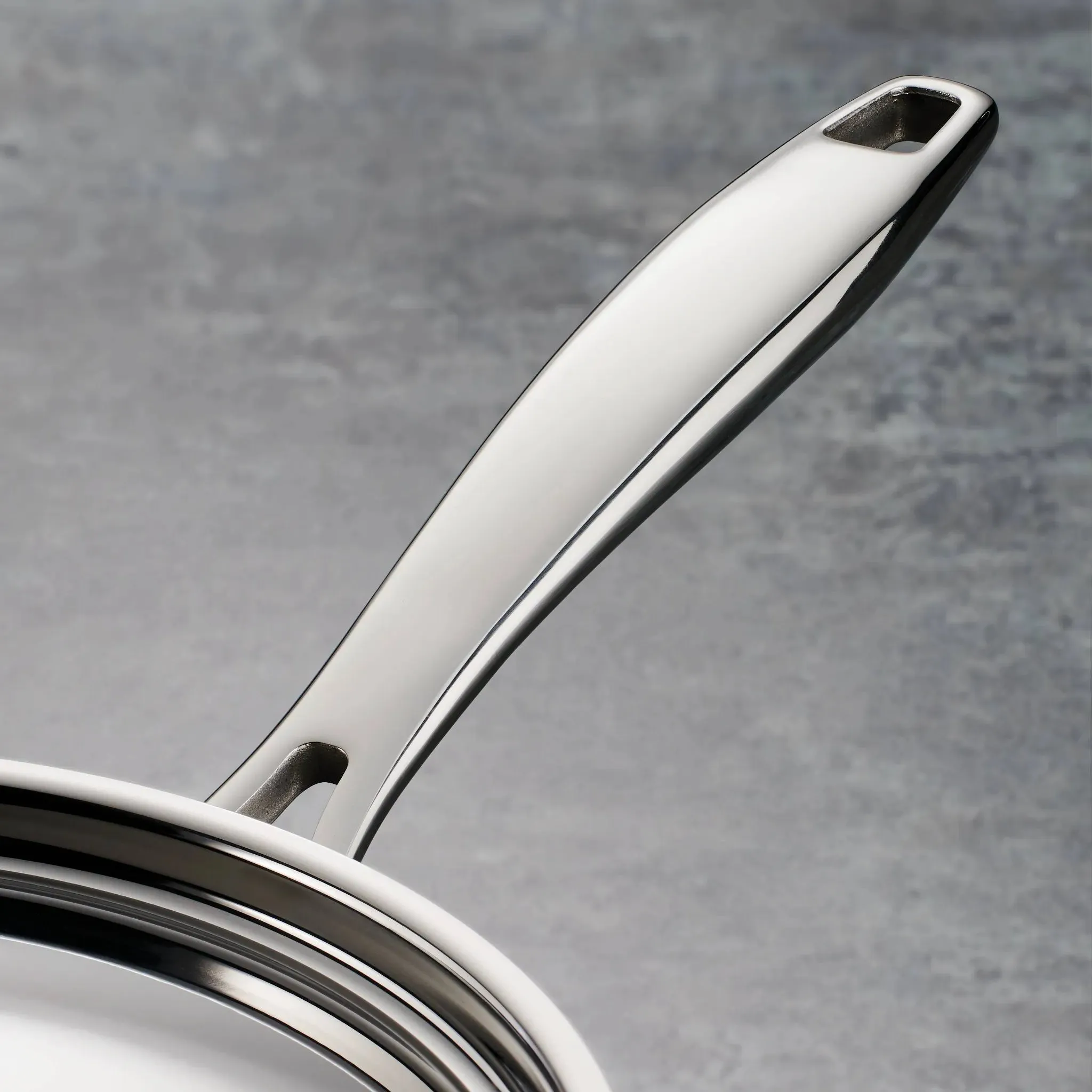 Gourmet Tri-Ply Clad 3qt Deep Saute Pan with Lid Silver