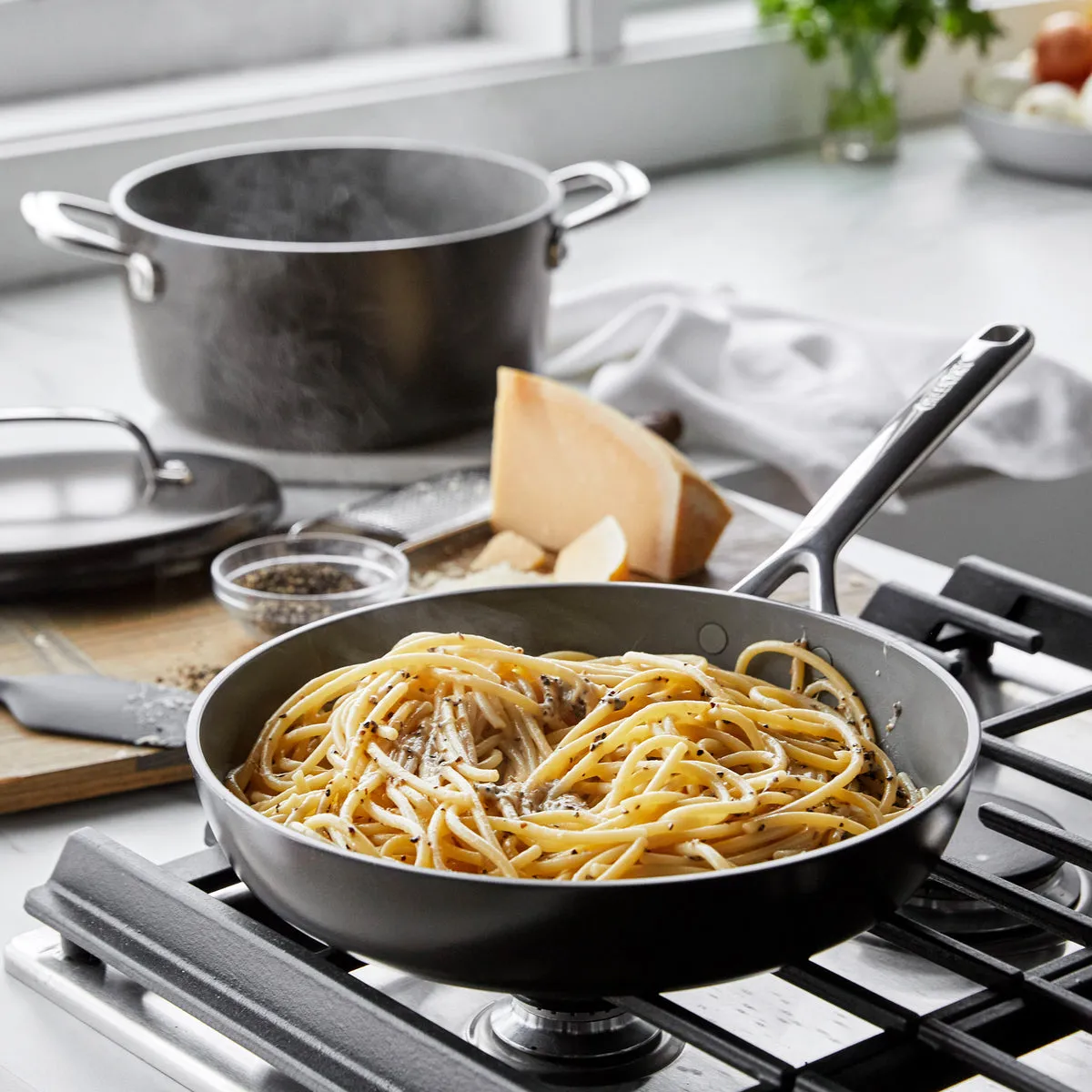 GP5 Colors Ceramic Nonstick 11-Piece Cookware Set with Mirror Handles | Cocoa