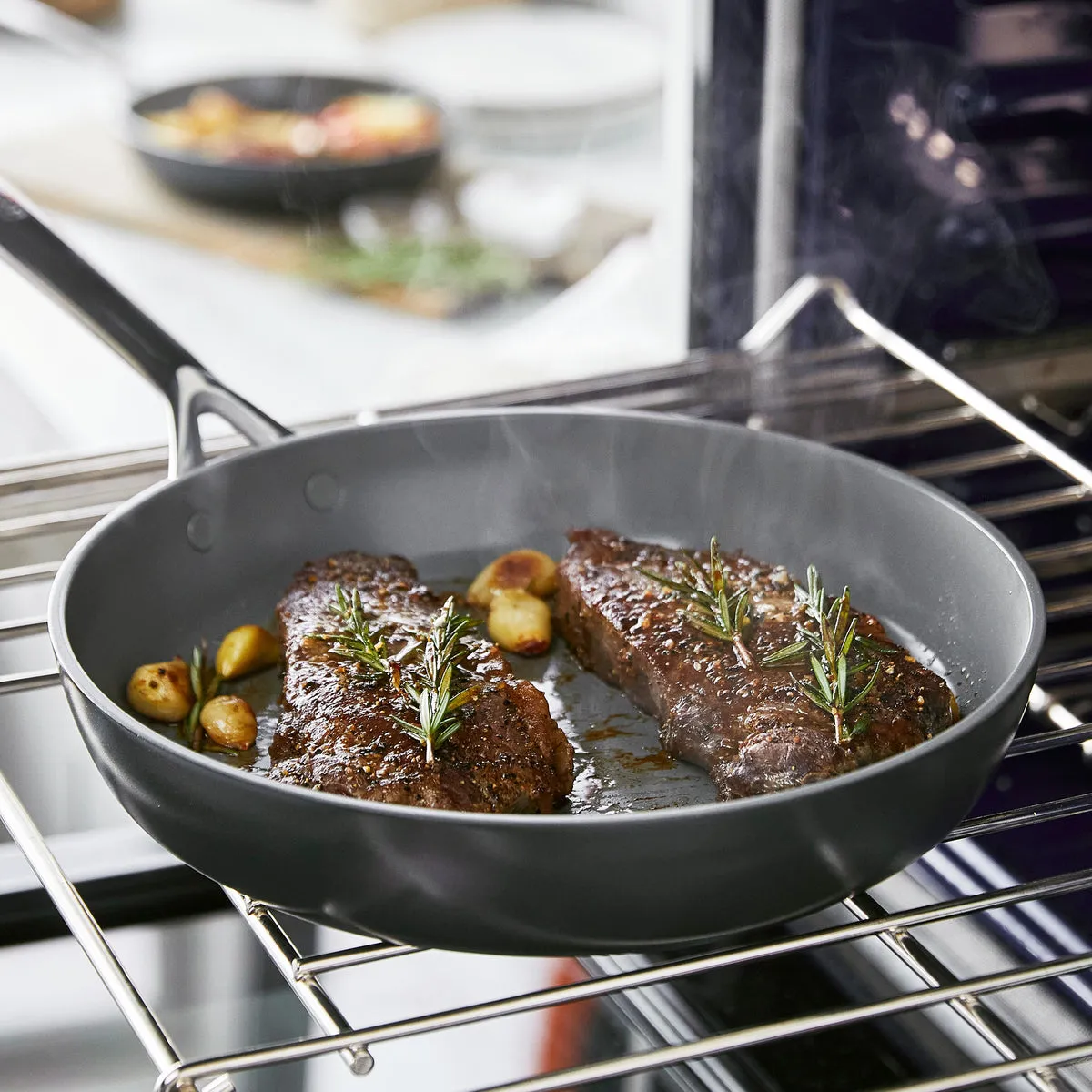 GP5 Colors Ceramic Nonstick 9.5" and 11" Frypan Set with Mirror Handles | Cocoa