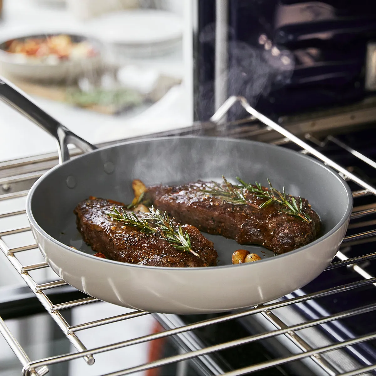 GP5 Colors Ceramic Nonstick 9.5" and 11" Frypan Set with Mirror Handles | Taupe