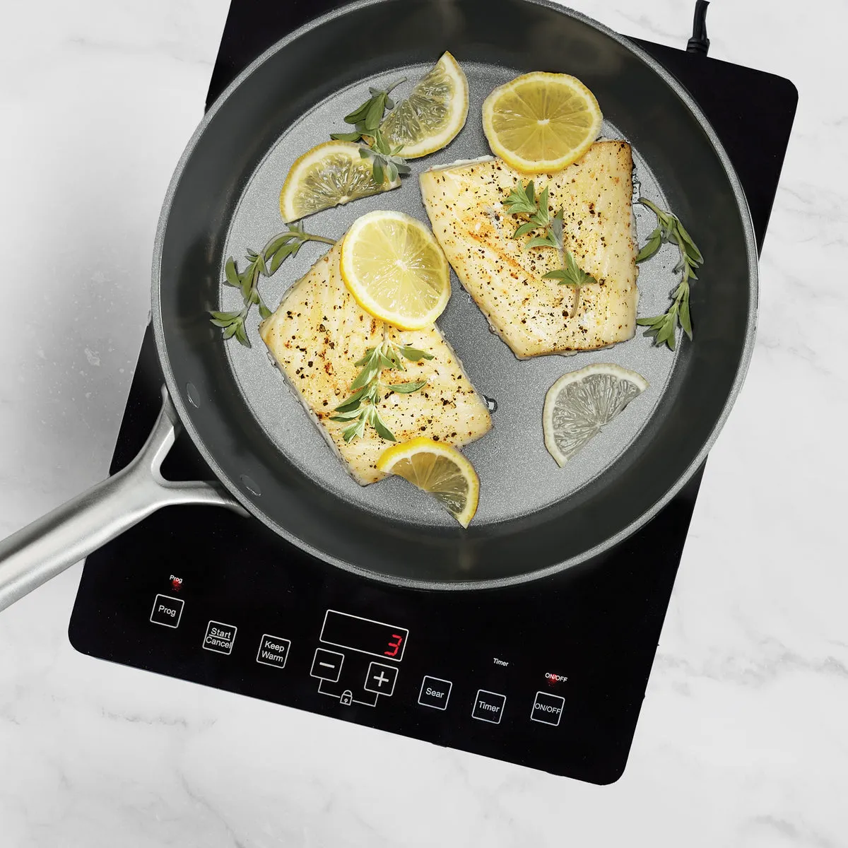 GP5 Colors Ceramic Nonstick 9.5" and 11" Frypan Set with Mirror Handles | Taupe