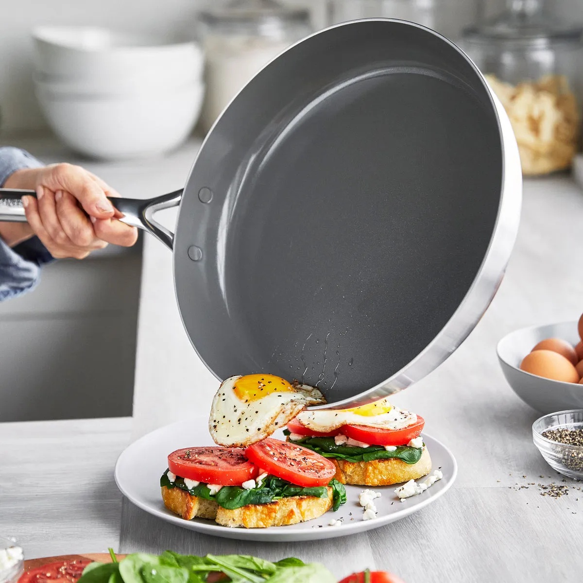 GP5 Stainless Steel 10" and 12" Frypan Set | Mirror Handles