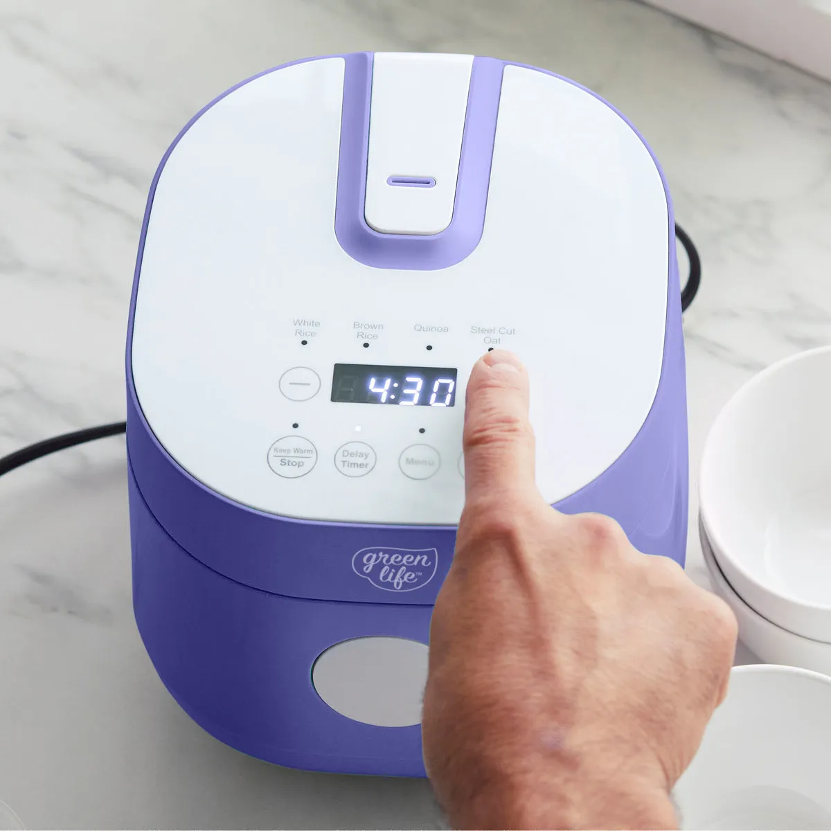 GreenLife 4-Cup Rice & Grains Cooker | Periwinkle