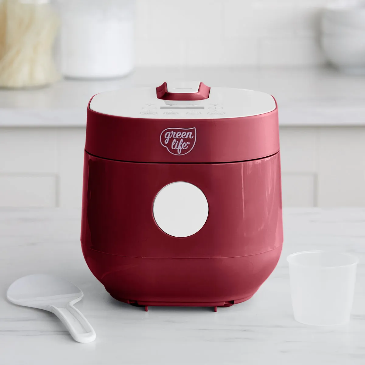 GreenLife 4-Cup Rice & Grains Cooker | Red