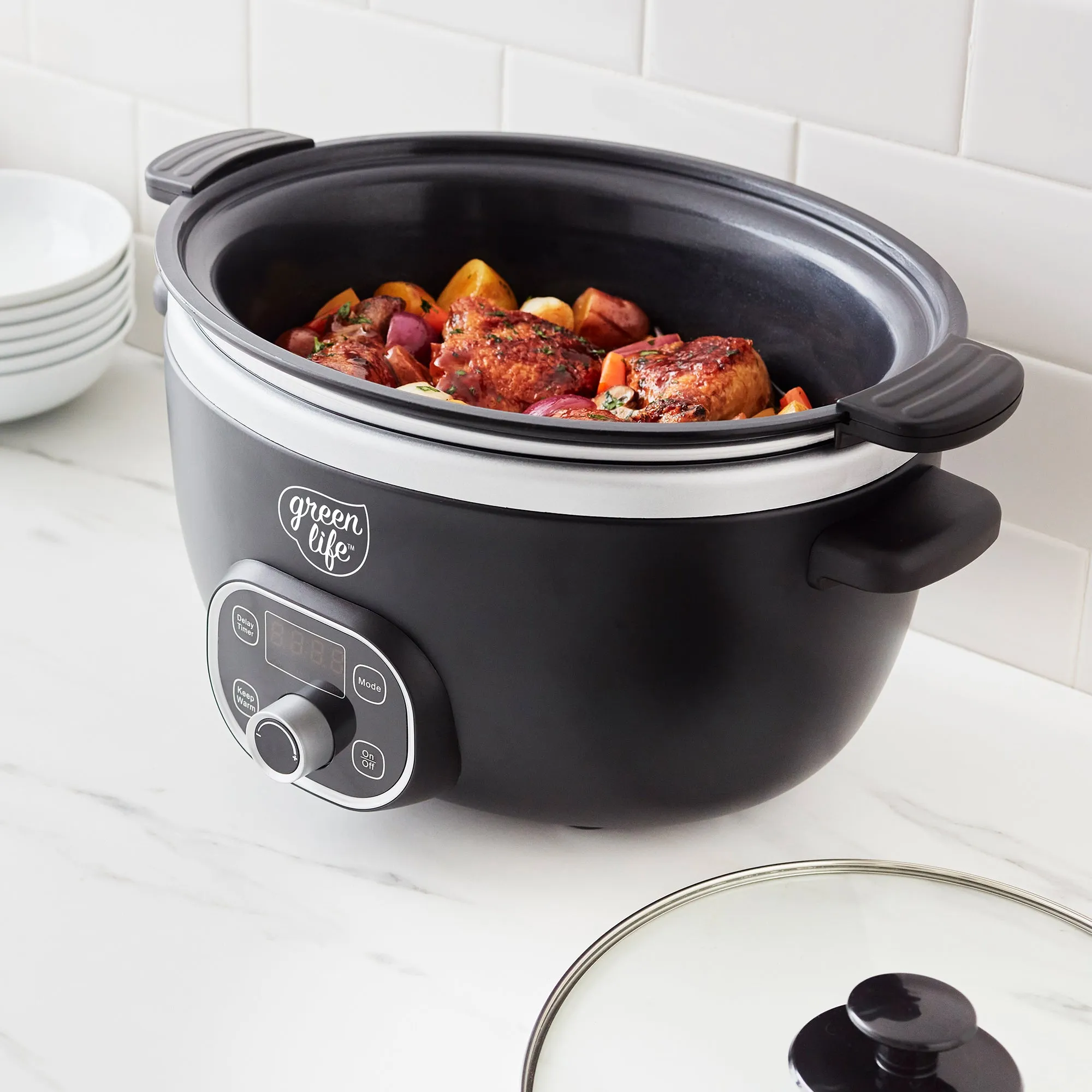 GreenLife Healthy Duo 6-Quart Slow Cooker | Black