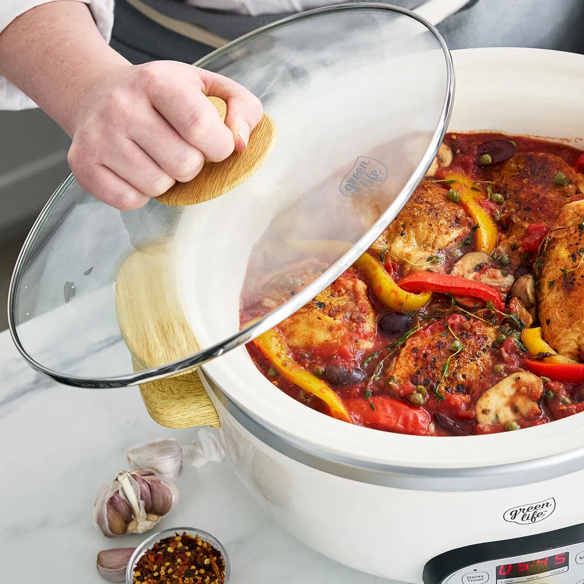 GreenLife Healthy Duo 6-Quart Slow Cooker | Cream