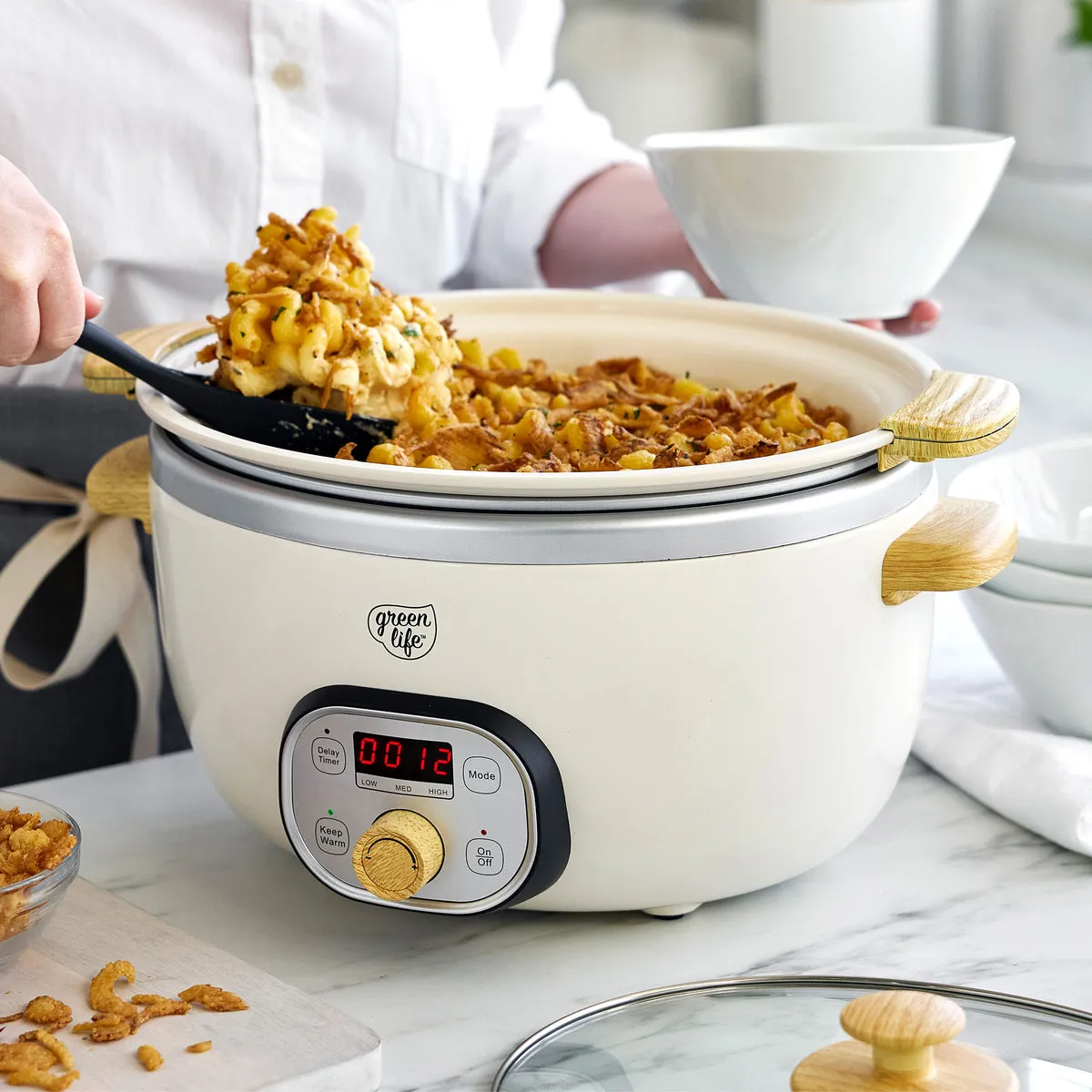 GreenLife Healthy Duo 6-Quart Slow Cooker | Cream