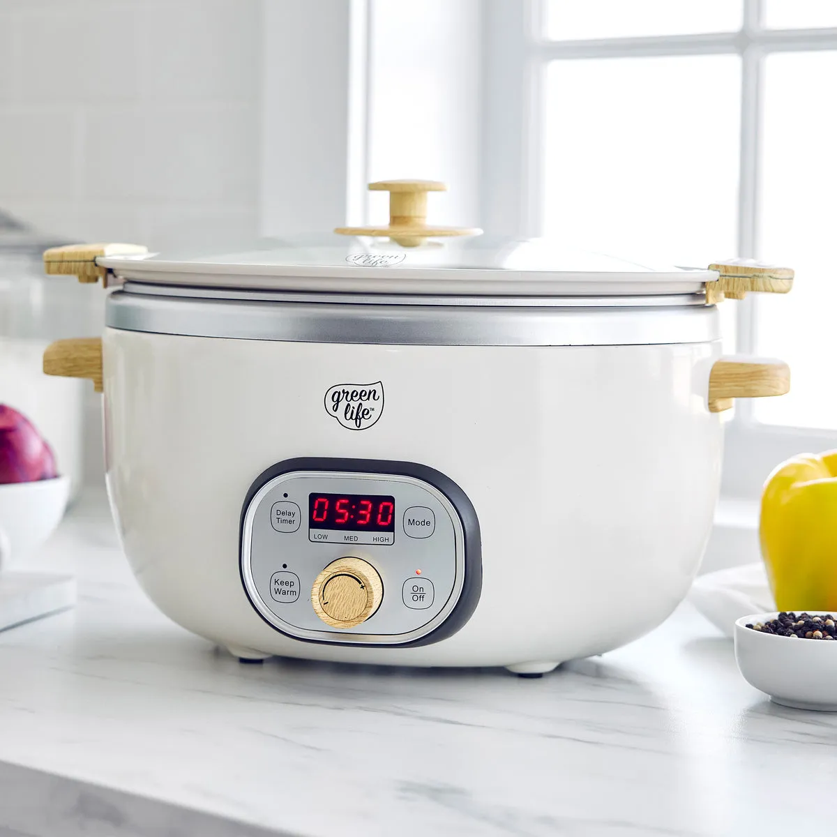 GreenLife Healthy Duo 6-Quart Slow Cooker | Cream
